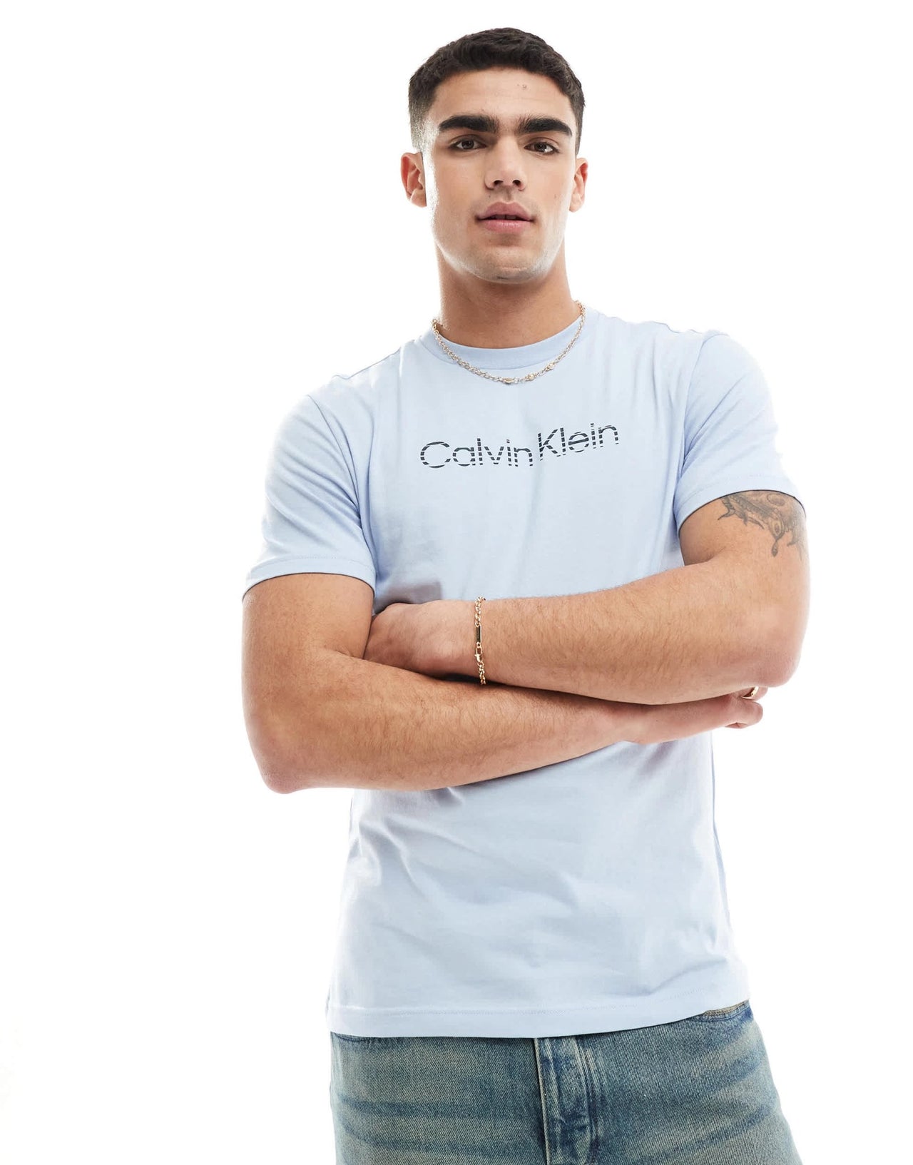 Calvin Klein degrade logo t-shirt in blue - ASOS Sample Sale EU Store