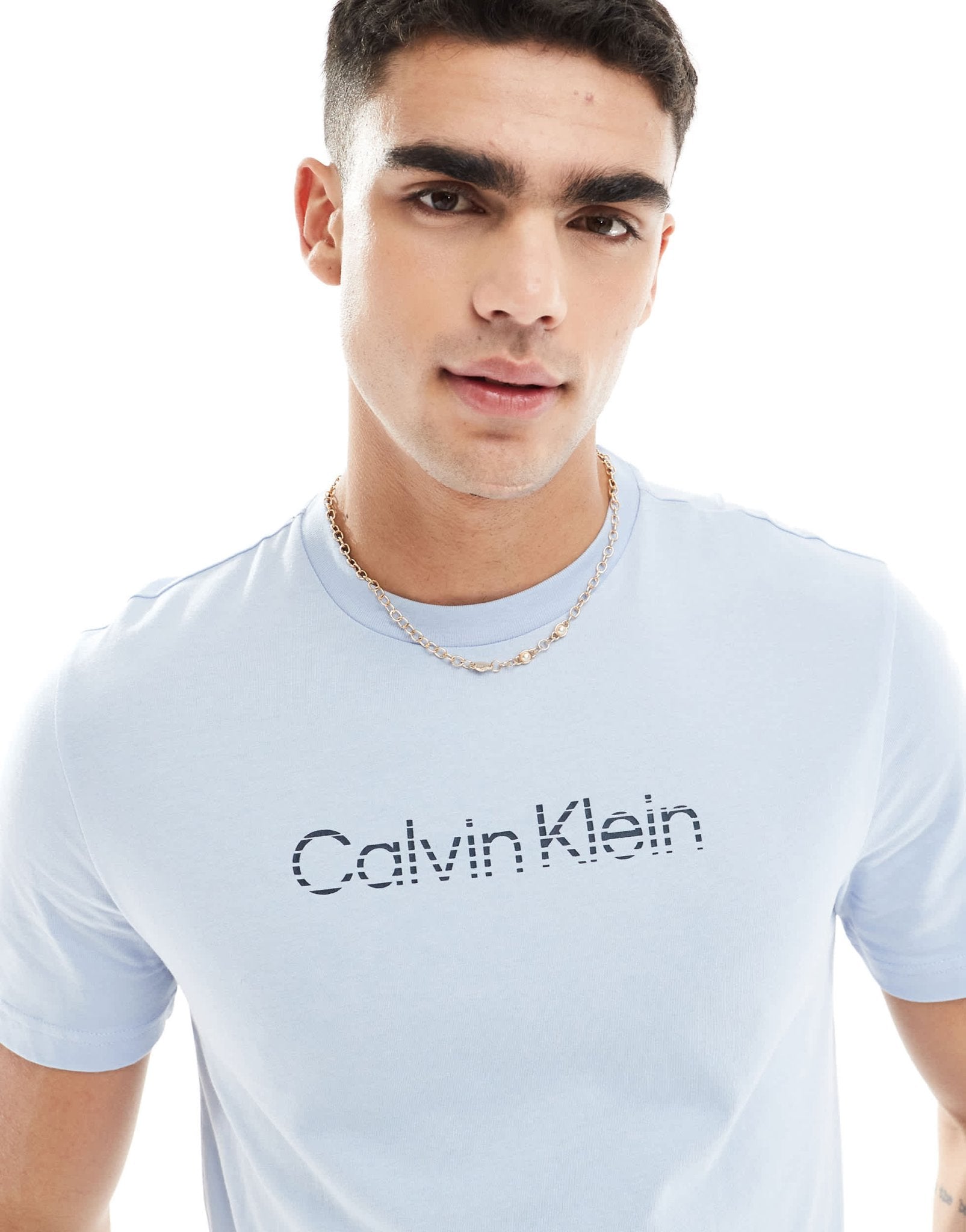 Calvin Klein degrade logo t-shirt in blue - ASOS Sample Sale EU Store