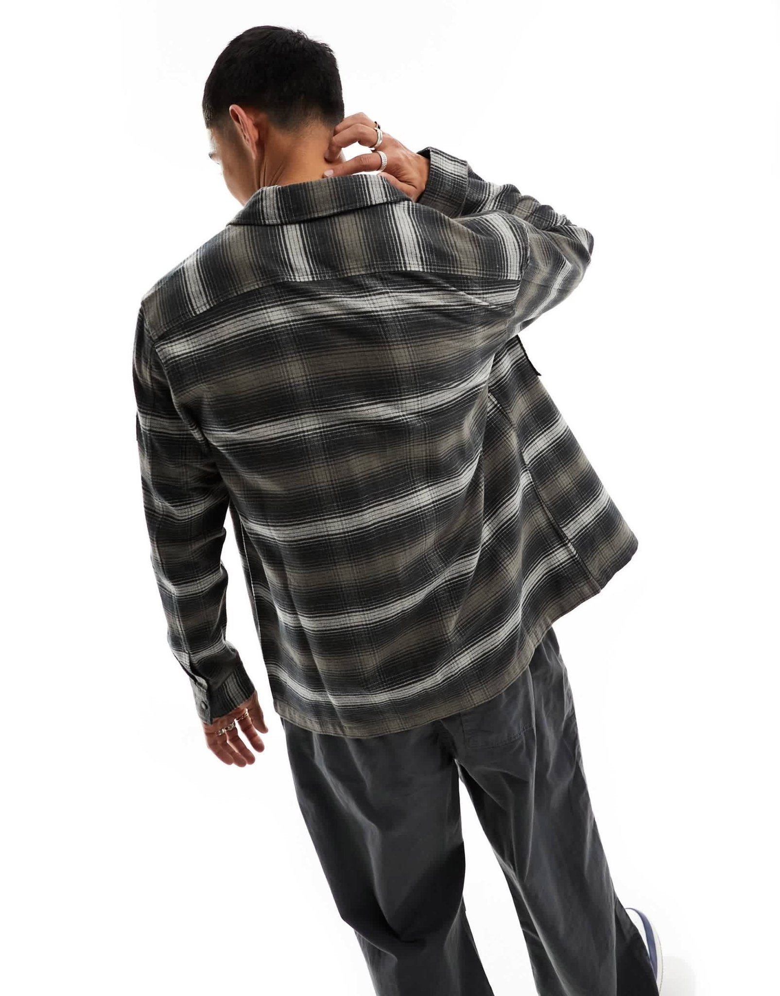 Calvin Klein flannel check overshirt in black - ASOS Sample Sale EU Store