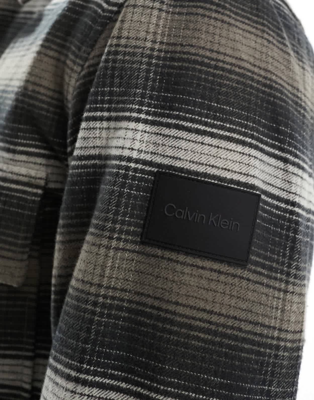 Calvin Klein flannel check overshirt in black - ASOS Sample Sale EU Store