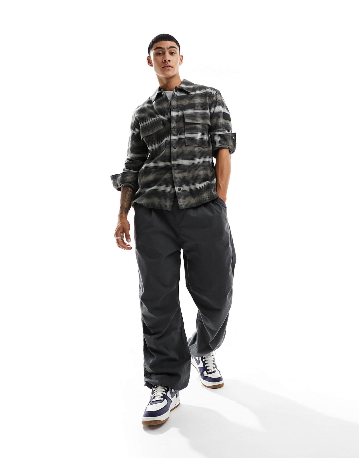 Calvin Klein flannel check overshirt in black - ASOS Sample Sale EU Store