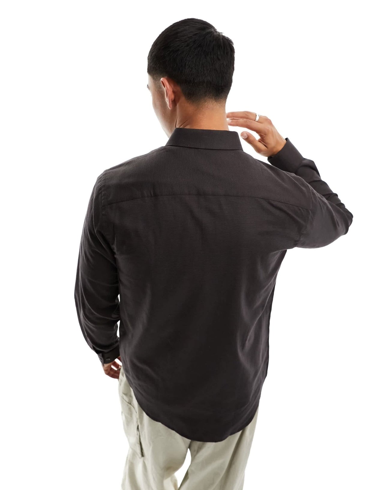 Calvin Klein flannel solid shirt in brown - ASOS Sample Sale EU Store