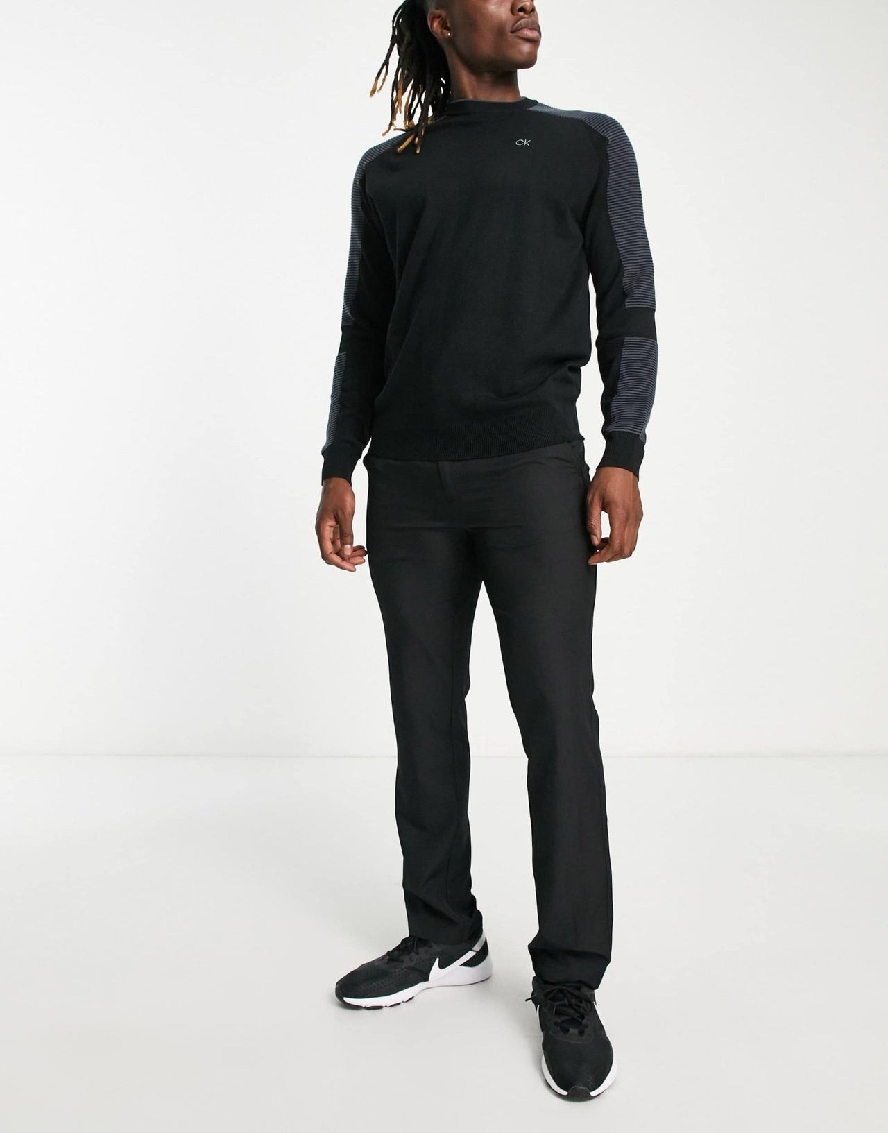 Calvin Klein golf sweatshirt with rib detail in black - ASOS Sample Sale EU Store