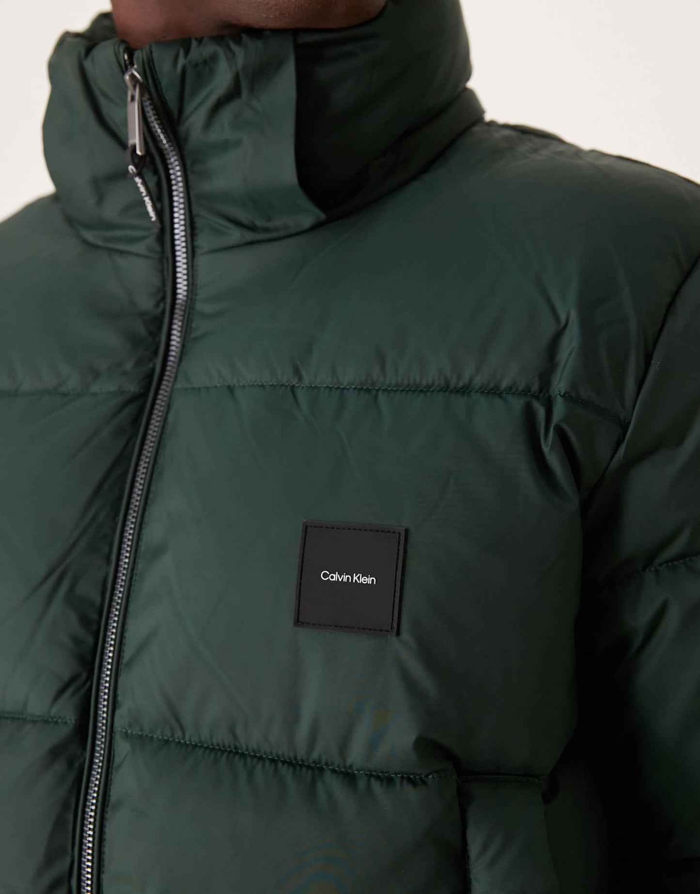 Calvin Klein hooded quilt puffer jacket in mid green - ASOS Sample Sale EU Store