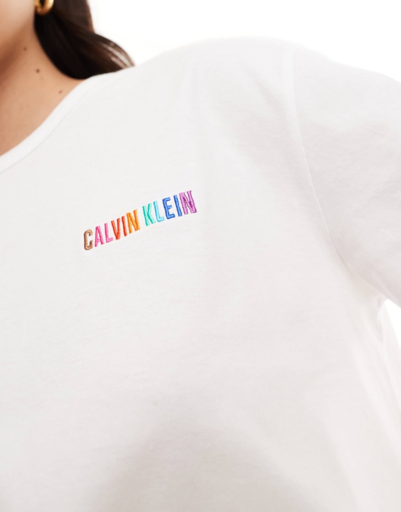 Calvin Klein intense power pride cotton crewneck t-shirt in white - ASOS Sample Sale EU Store