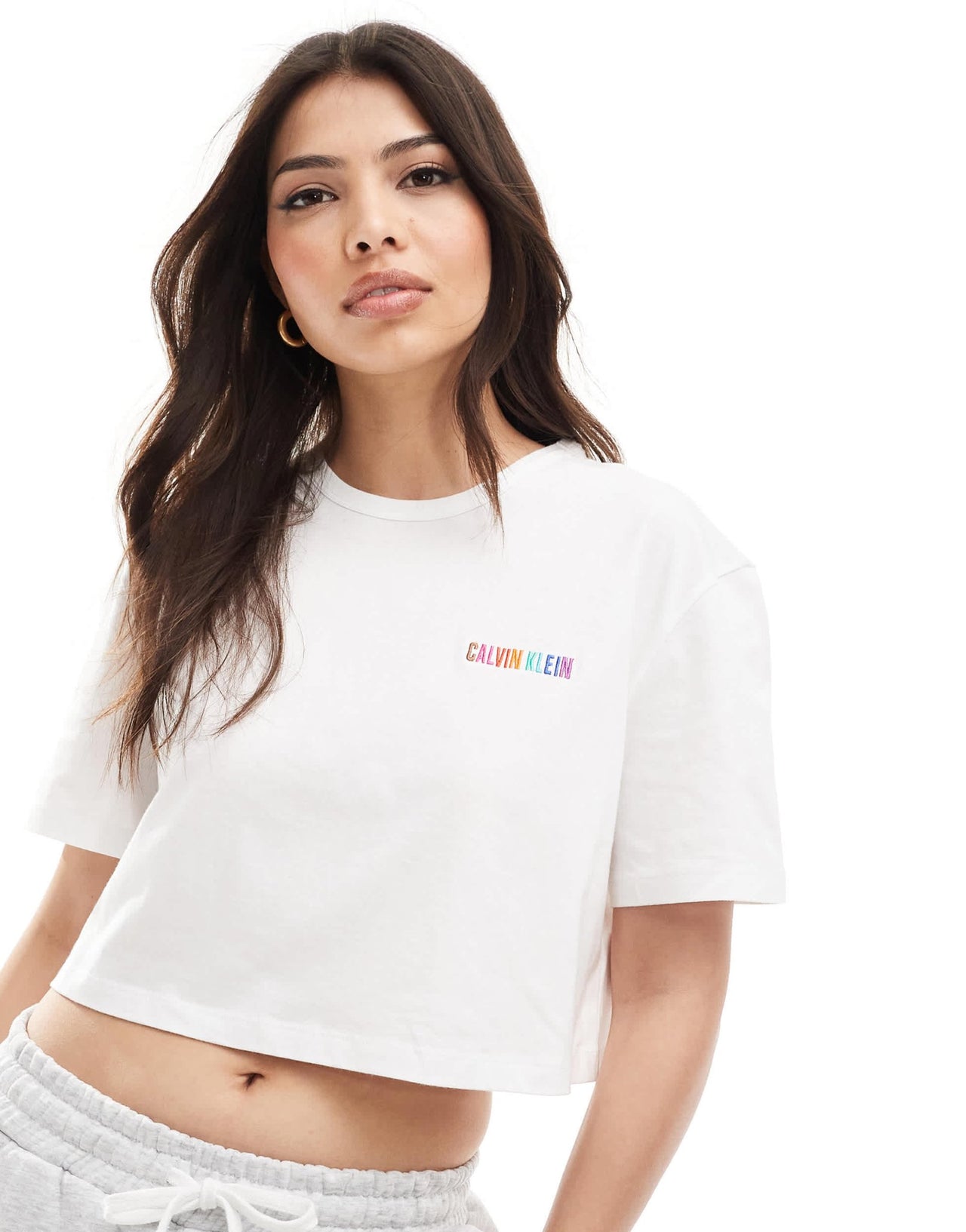 Calvin Klein intense power pride cotton crewneck t-shirt in white - ASOS Sample Sale EU Store