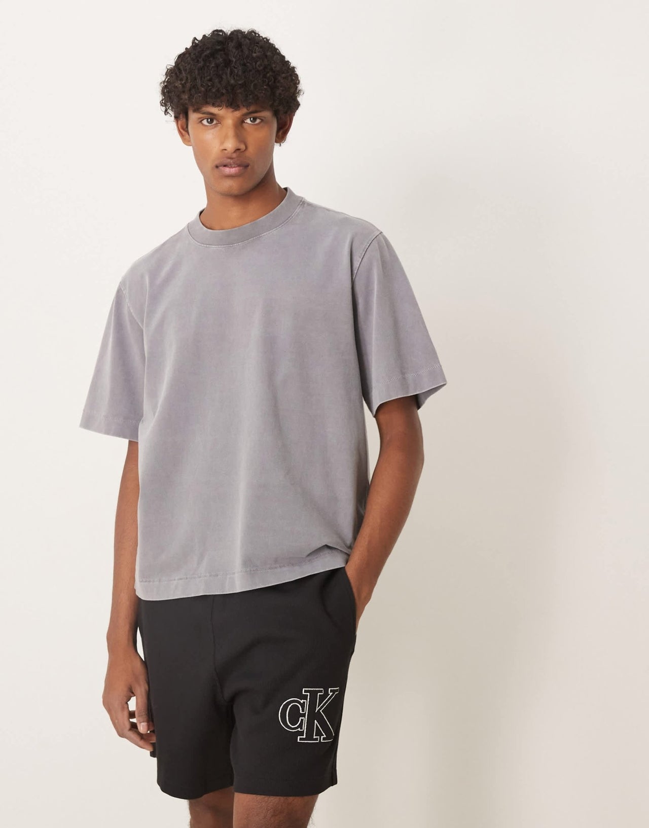 Calvin Klein Jeans applique logo knitted shorts in black - ASOS Sample Sale EU Store