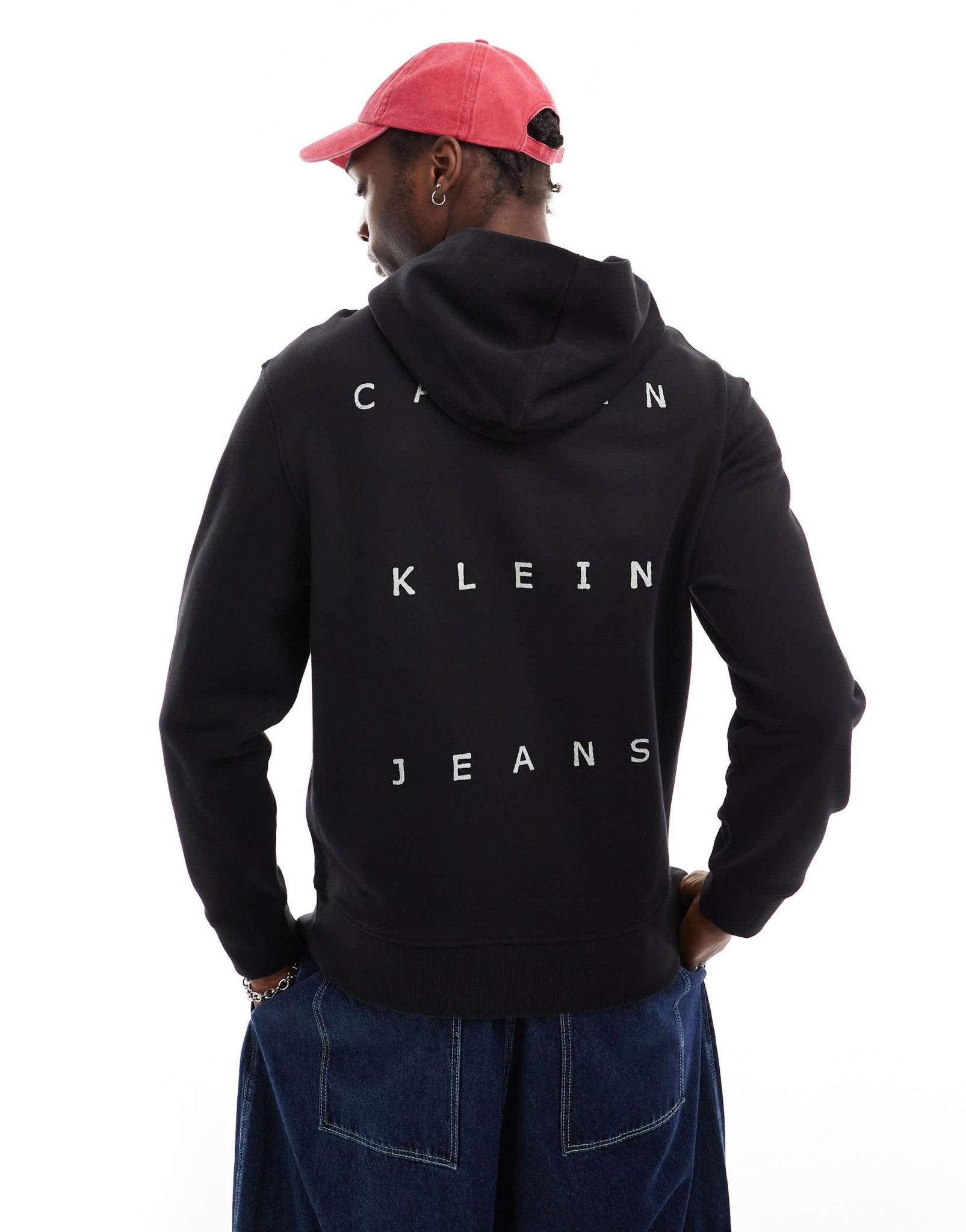 Calvin Klein Jeans back print hoodie in black - ASOS Sample Sale EU Store
