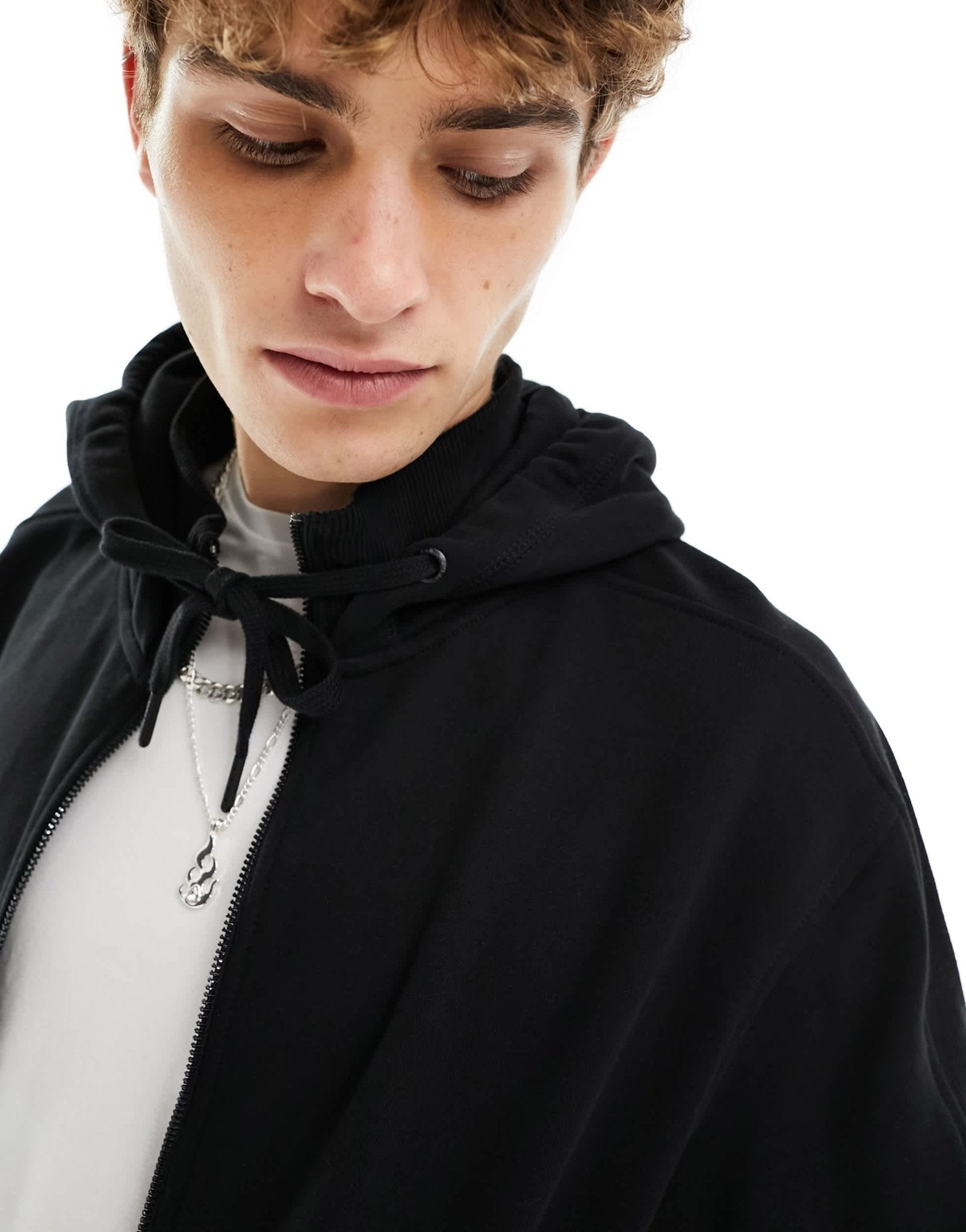 Calvin Klein Jeans badge logo zip through hoodie in black - ASOS Sample Sale EU Store