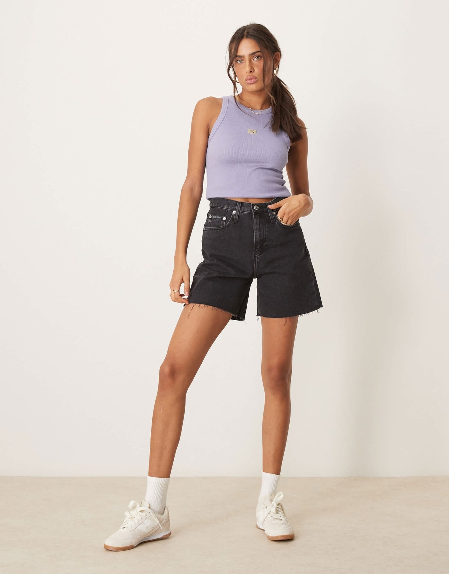 Calvin Klein Jeans bermuda denim shorts in black wash - ASOS Sample Sale EU Store