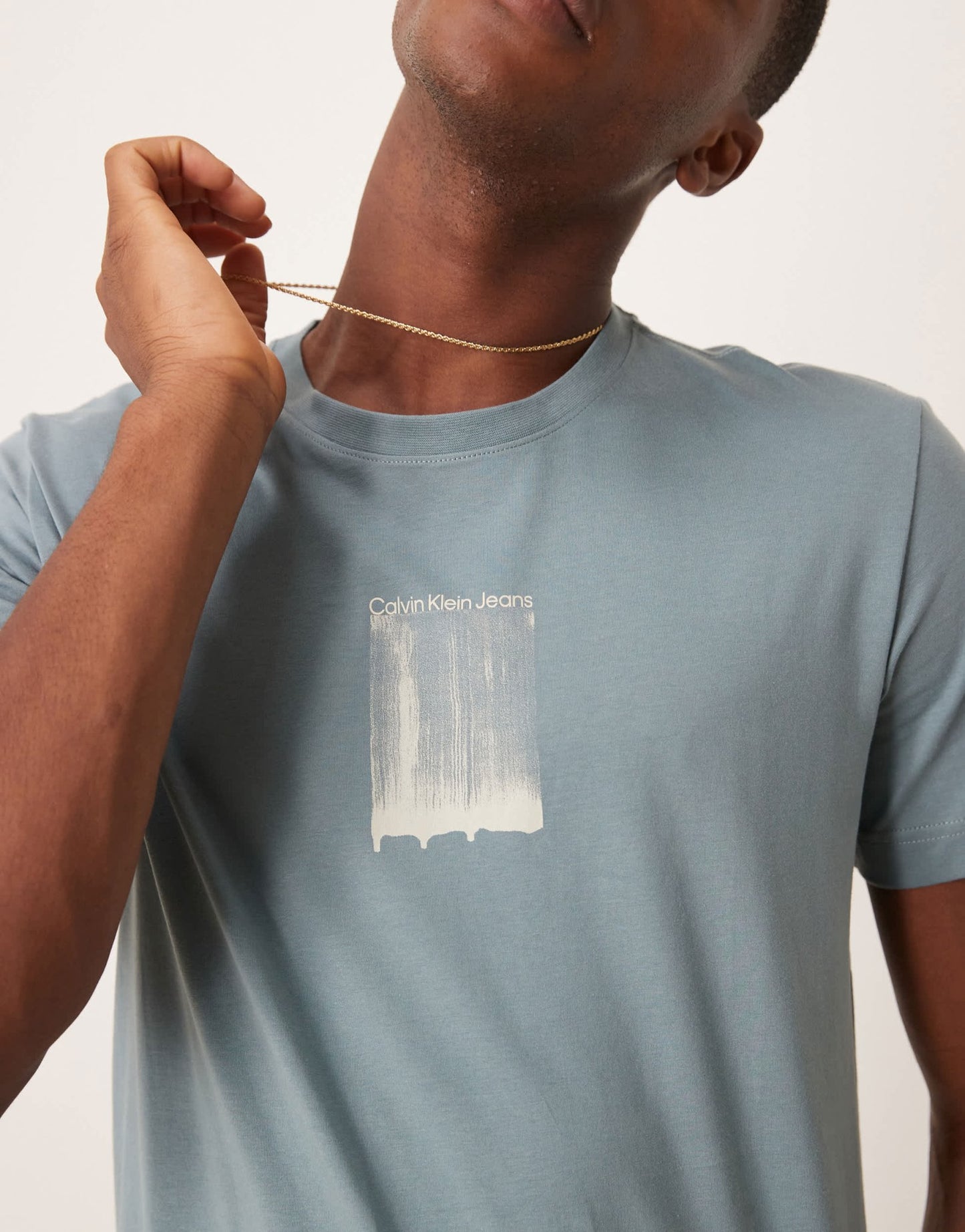 Calvin Klein Jeans brush stroke graphic t-shirt in mint green - ASOS Sample Sale EU Store