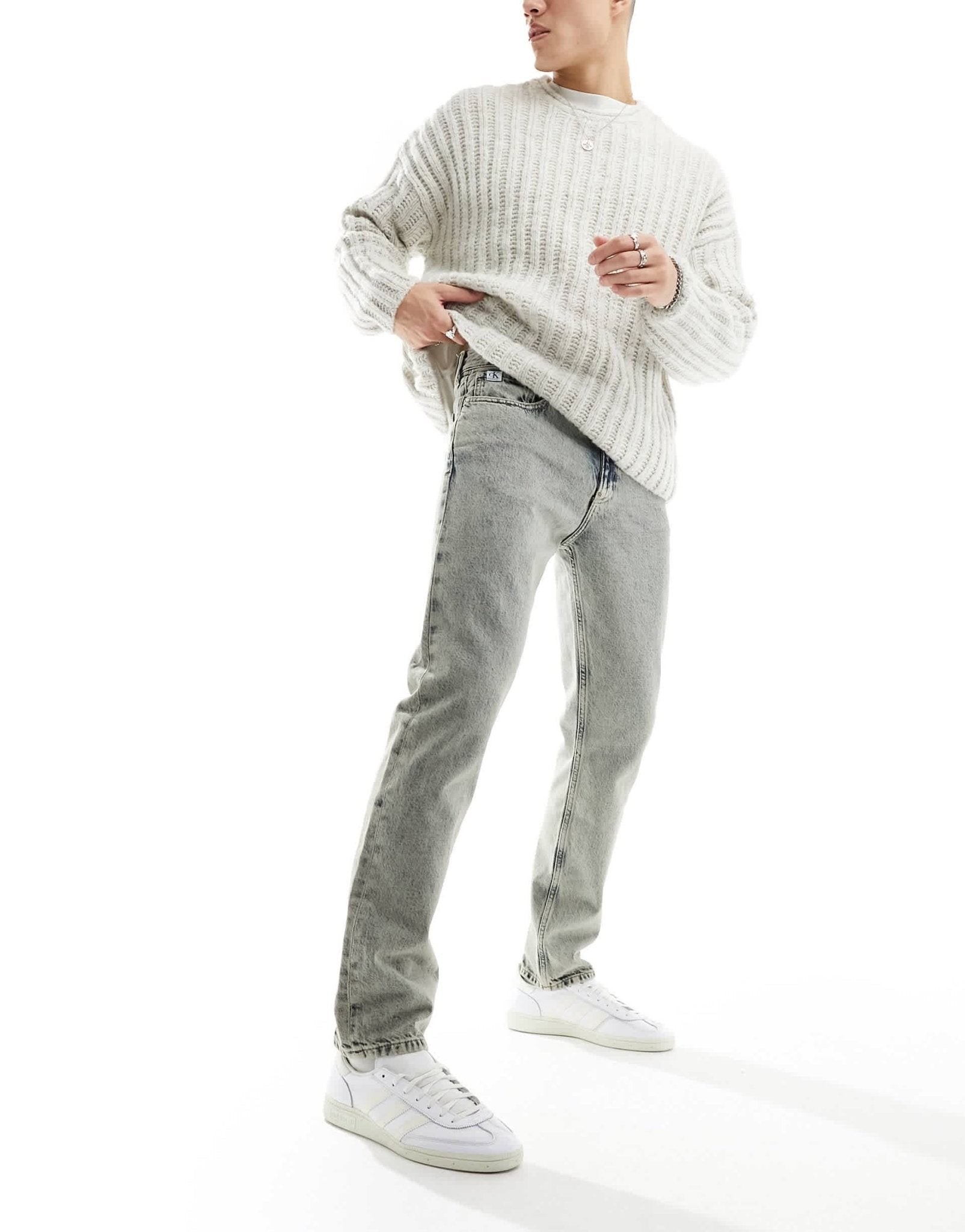 Calvin Klein Jeans co - ord authentic straight leg jeans in mid acid wash - ASOS Sample Sale EU Store