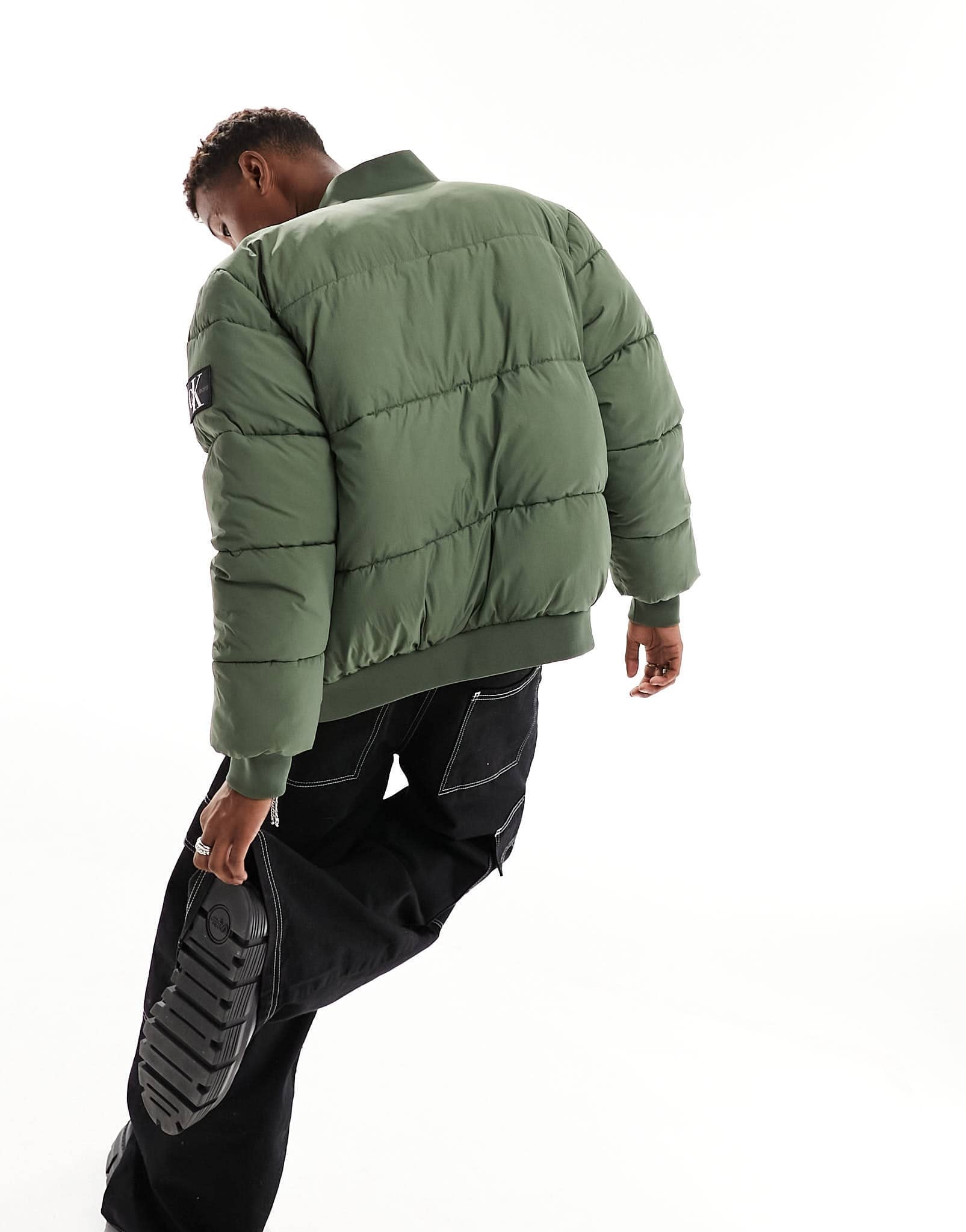 Calvin Klein Jeans commercial bomber jacket in thyme green - ASOS Sample Sale EU Store