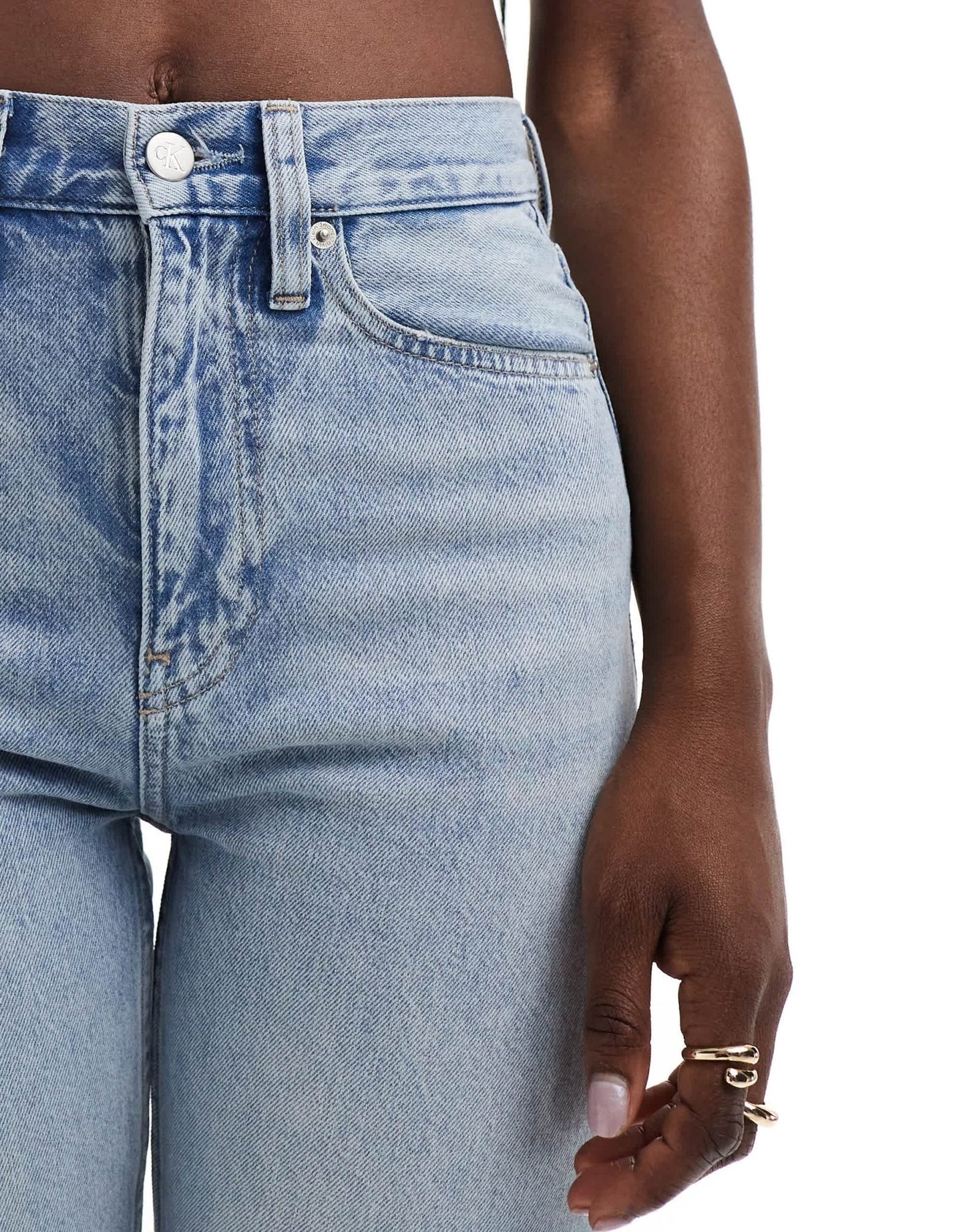 Calvin Klein Jeans high rise straight jeans in light wash - ASOS Sample Sale EU Store