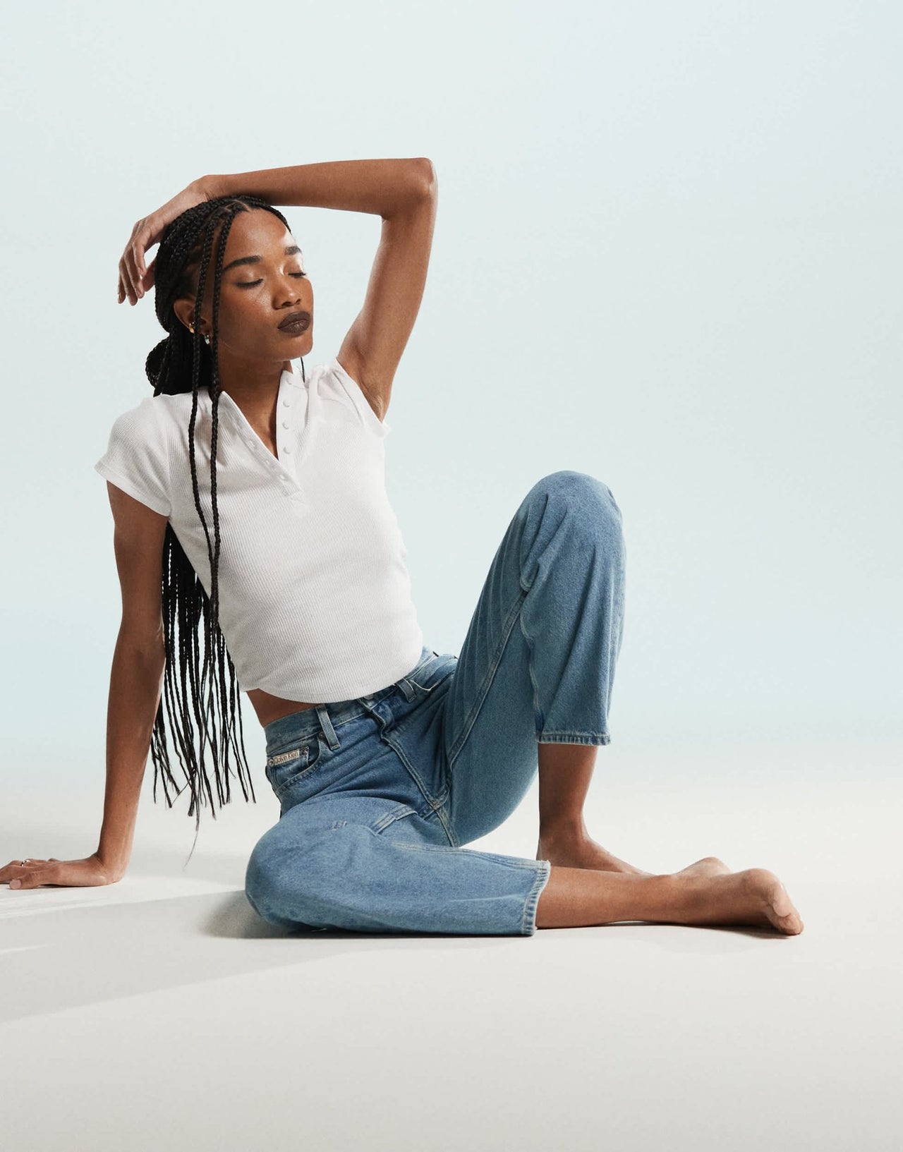 Calvin Klein Jeans high rise straight jeans in mid wash - ASOS Sample Sale EU Store