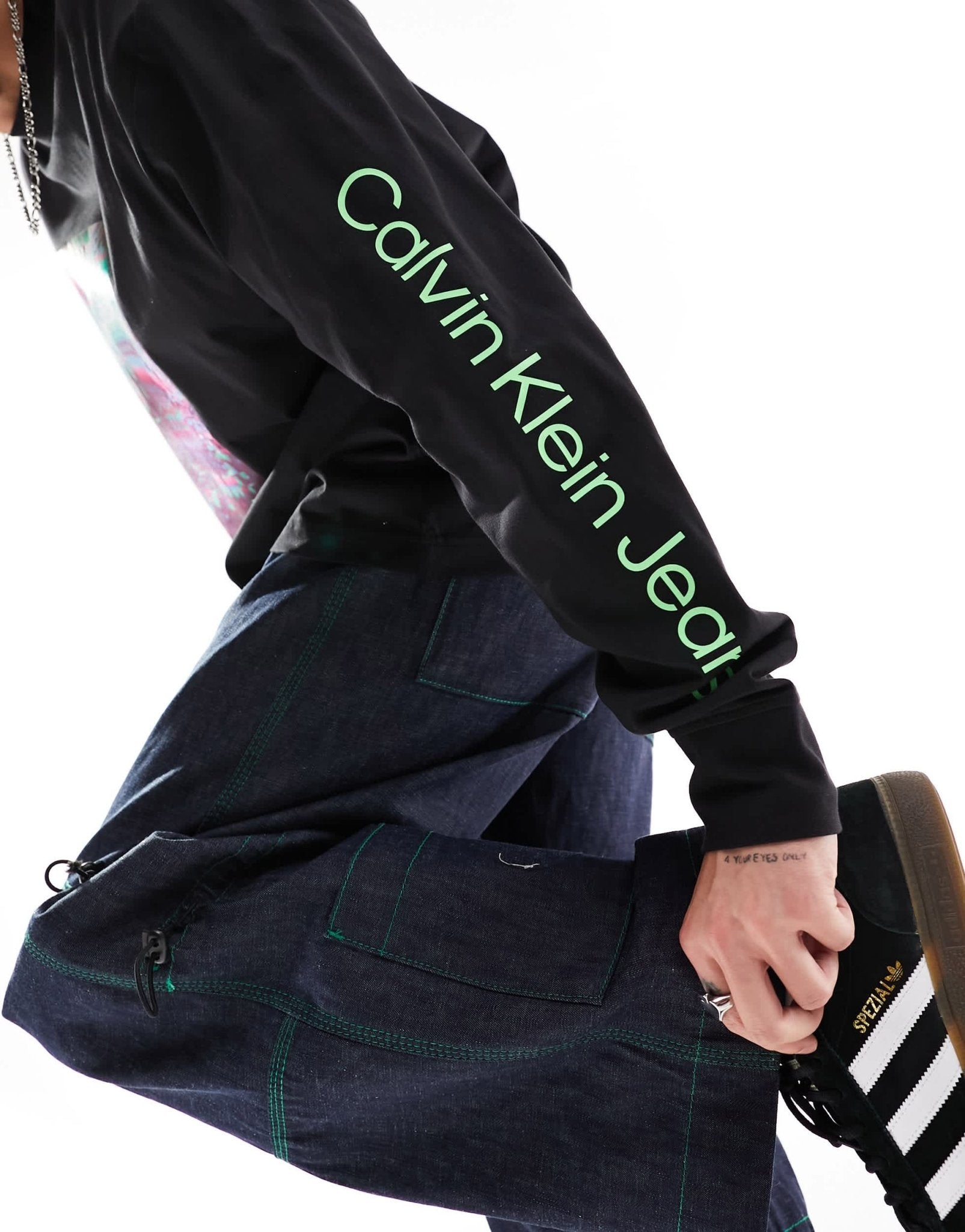 Calvin Klein Jeans hyper real landscape long sleeve t-shirt in multi - ASOS Sample Sale EU Store