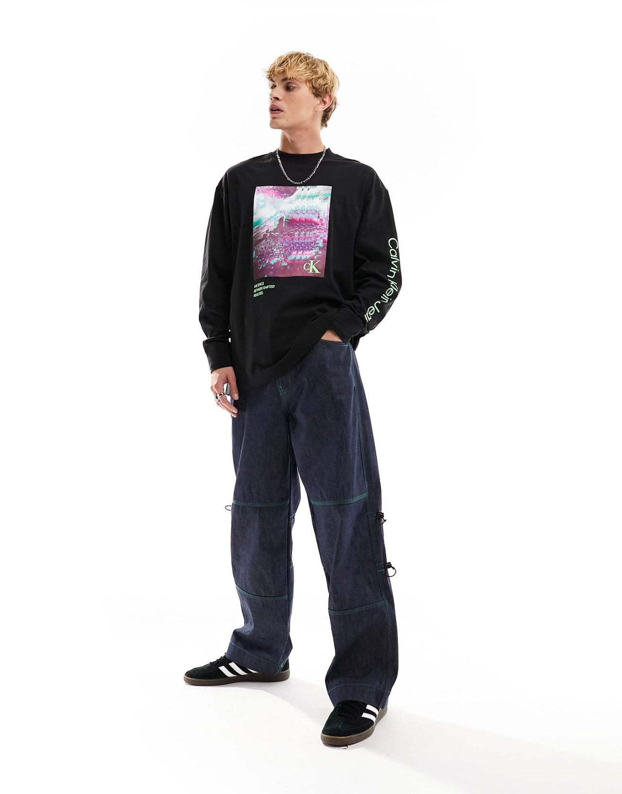 Calvin Klein Jeans hyper real landscape long sleeve t-shirt in multi - ASOS Sample Sale EU Store