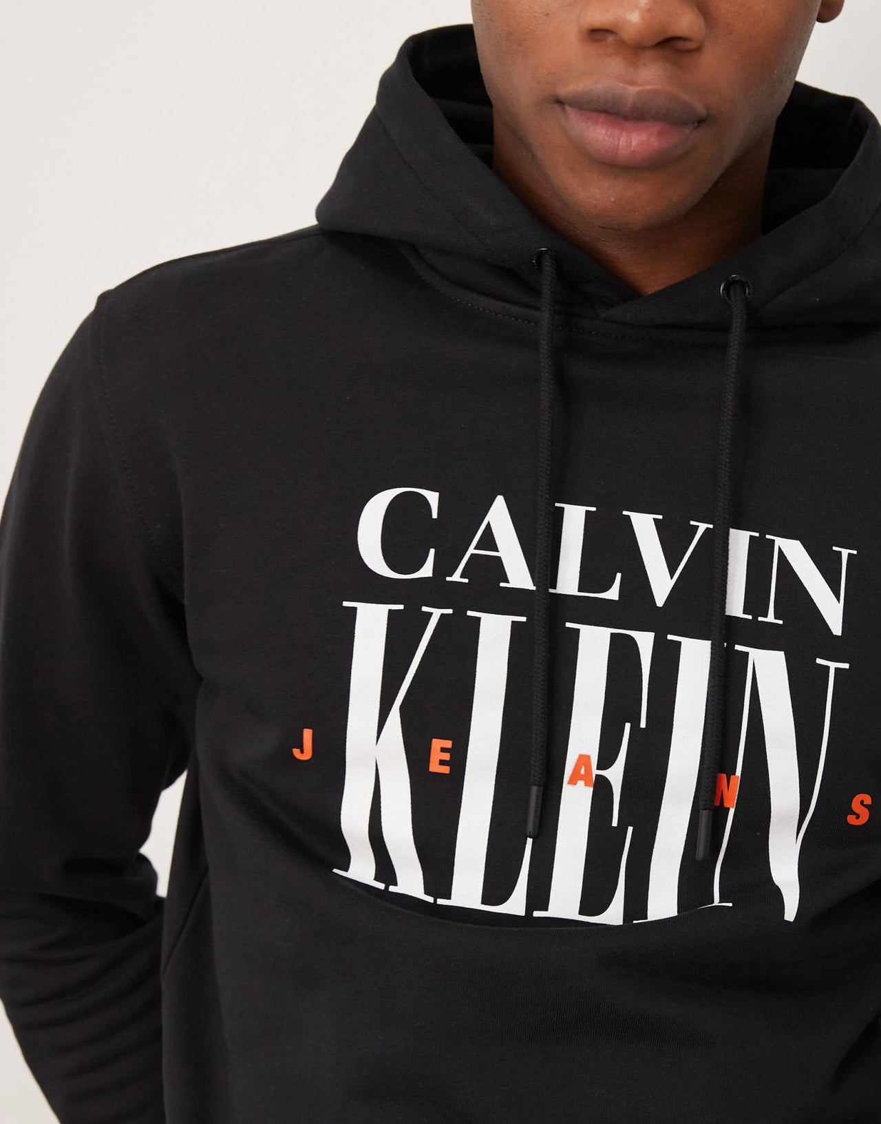Calvin Klein Jeans large logo graphic hoodie in black - ASOS Sample Sale EU Store
