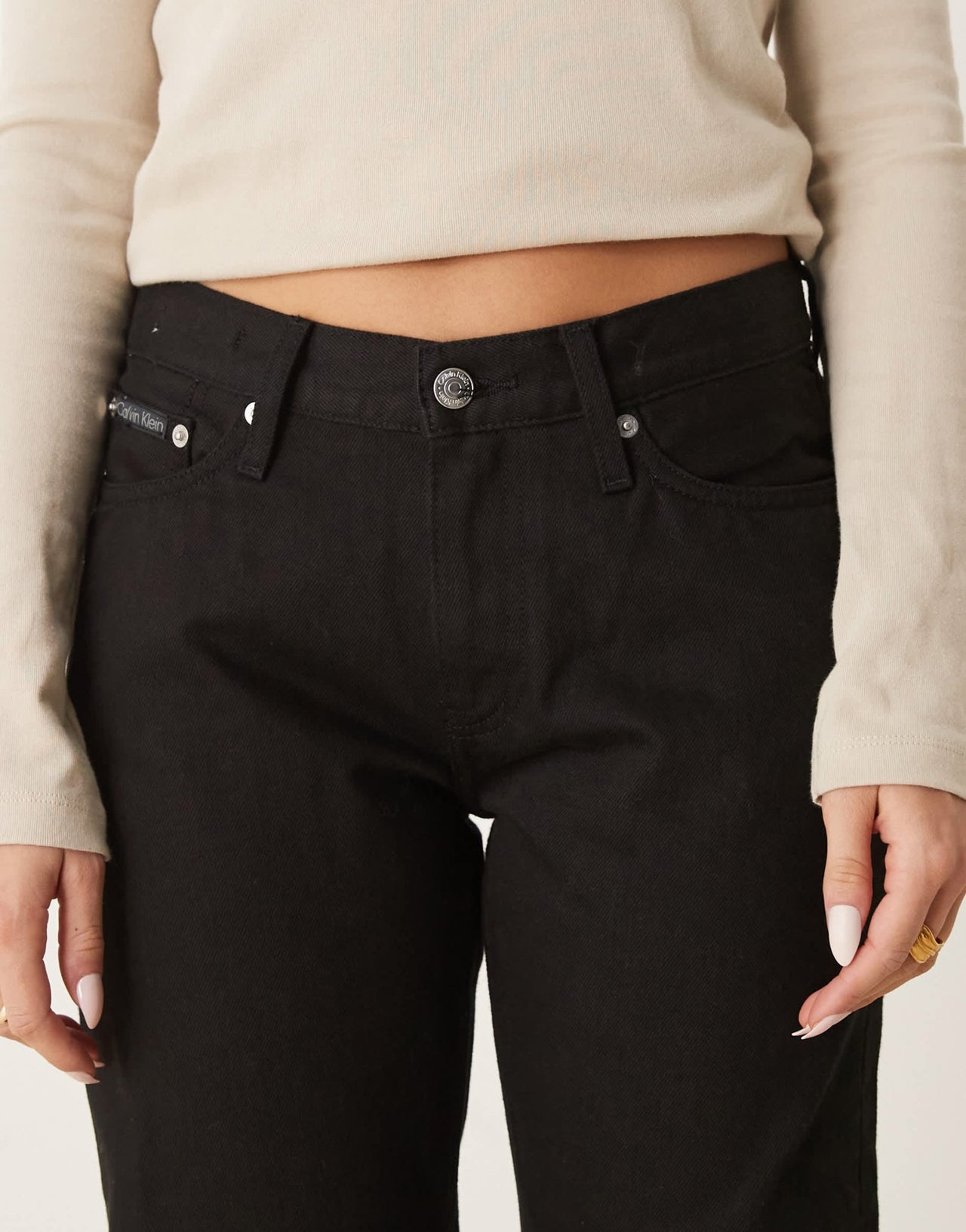 Calvin Klein Jeans low rise straight leg jeans in black - ASOS Sample Sale EU Store