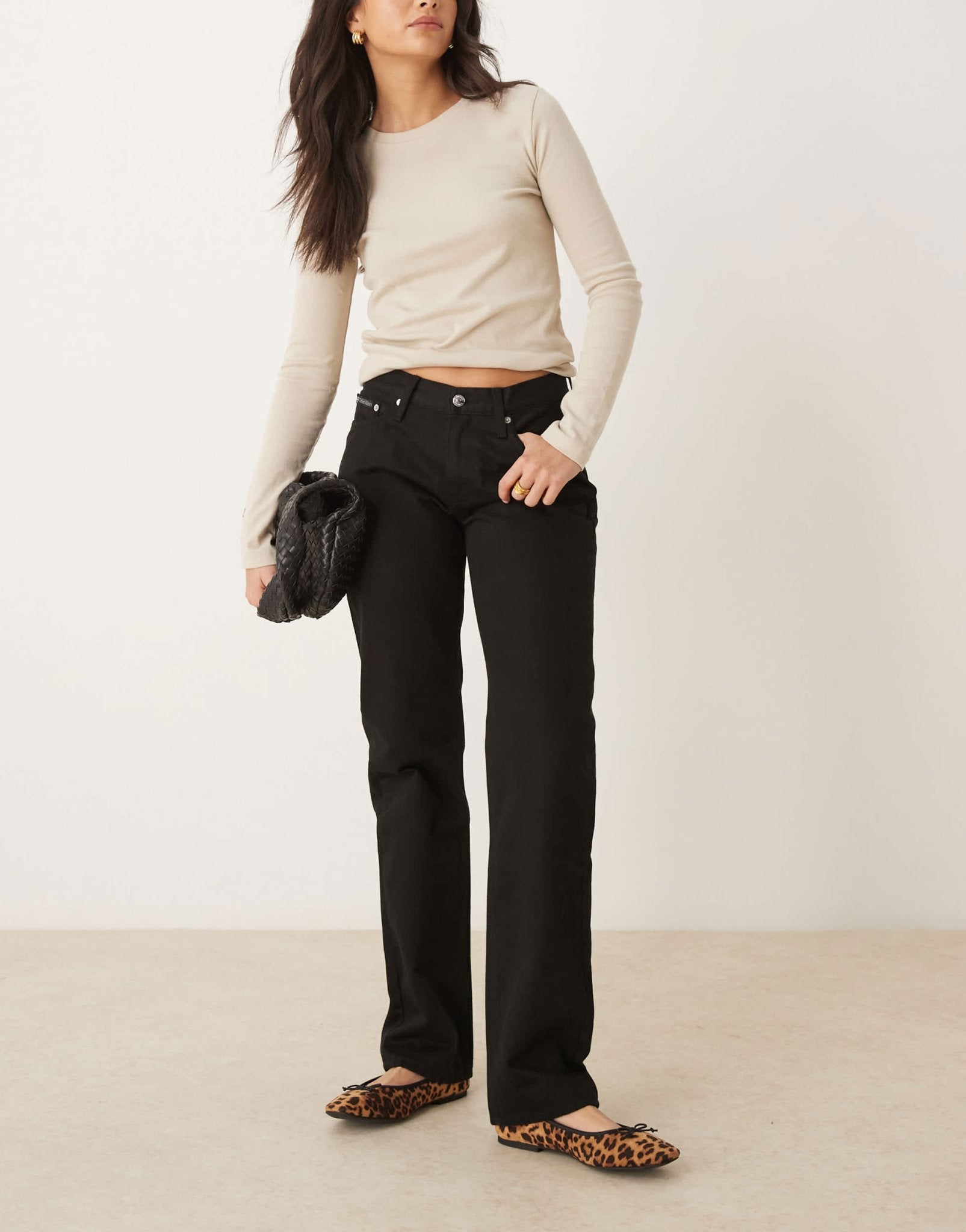 Calvin Klein Jeans low rise straight leg jeans in black - ASOS Sample Sale EU Store