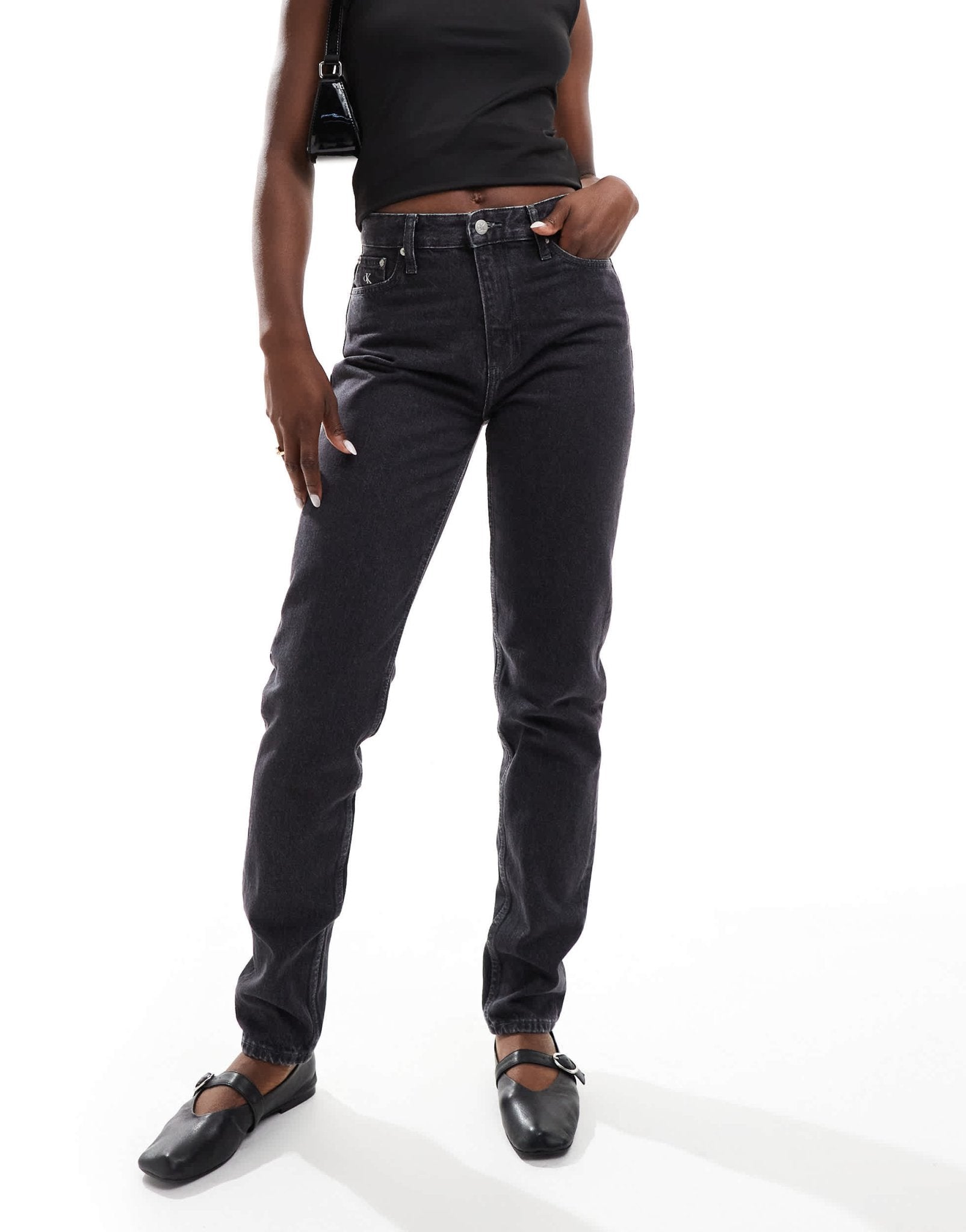 Calvin Klein Jeans mom jeans in grey - ASOS Sample Sale EU Store
