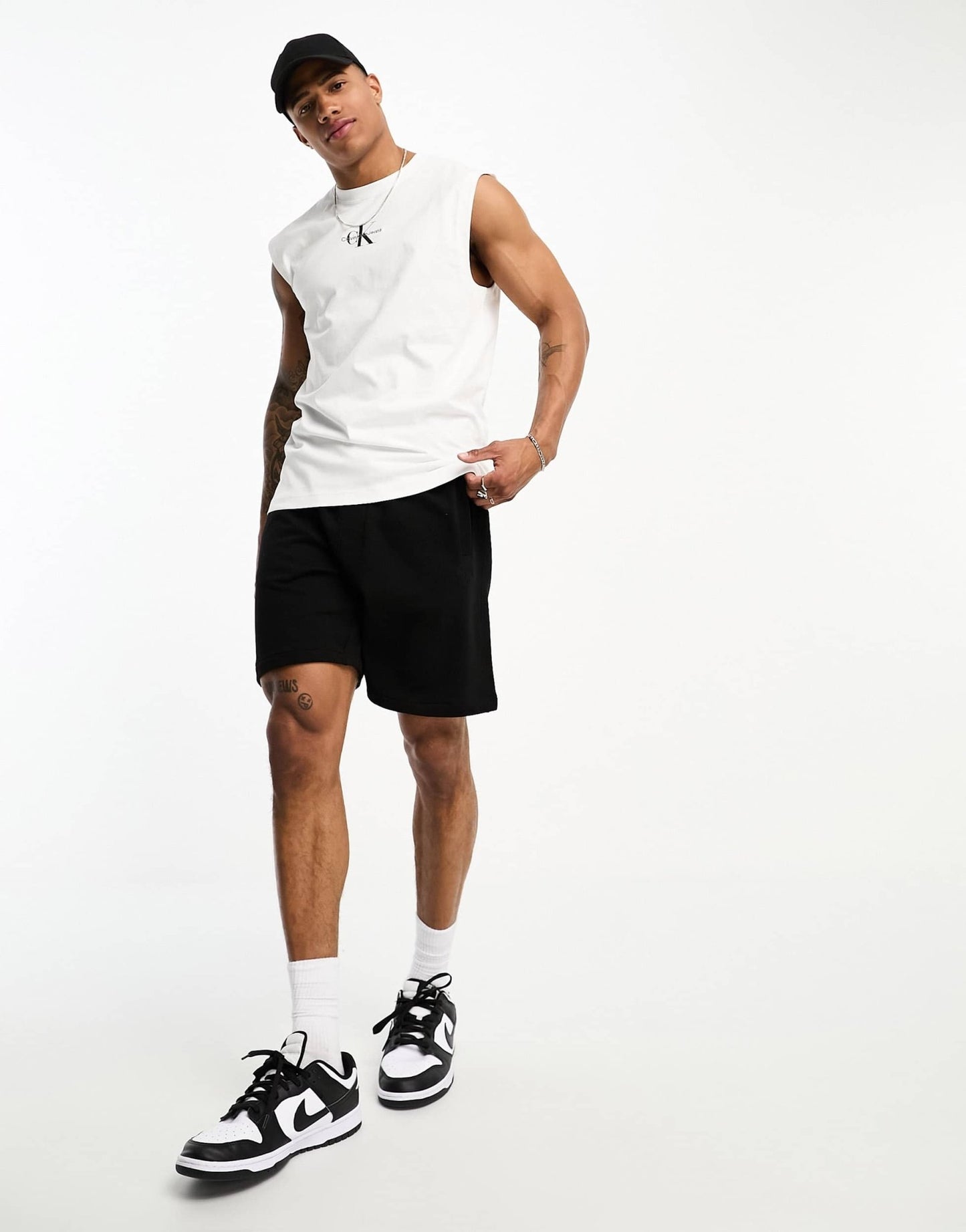 Calvin Klein Jeans monogram logo sleeveless vest in white - ASOS Sample Sale EU Store