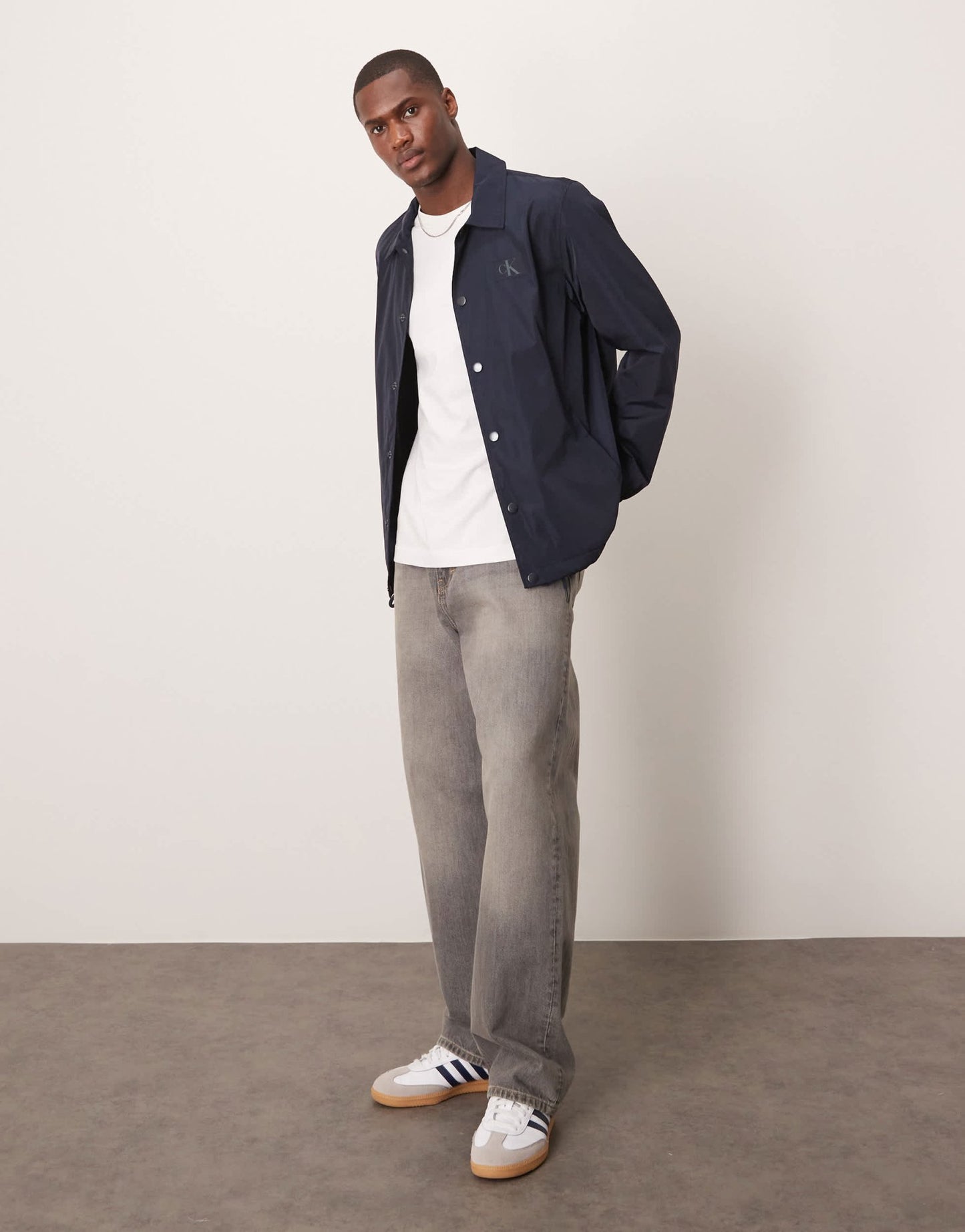 Calvin Klein Jeans nylon coach jacket in navy - ASOS Sample Sale EU Store