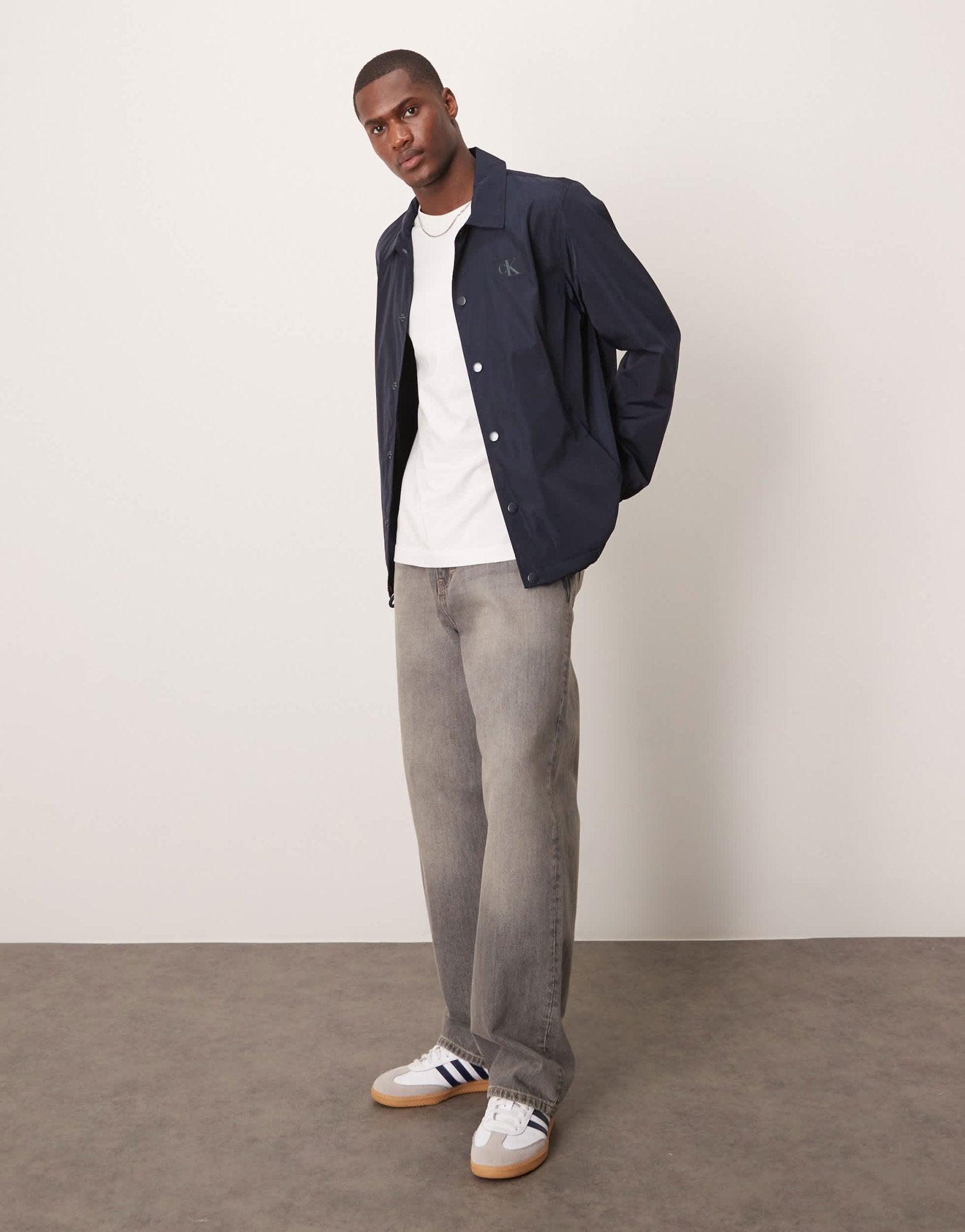 Calvin Klein Jeans nylon coach jacket in navy - ASOS Sample Sale EU Store