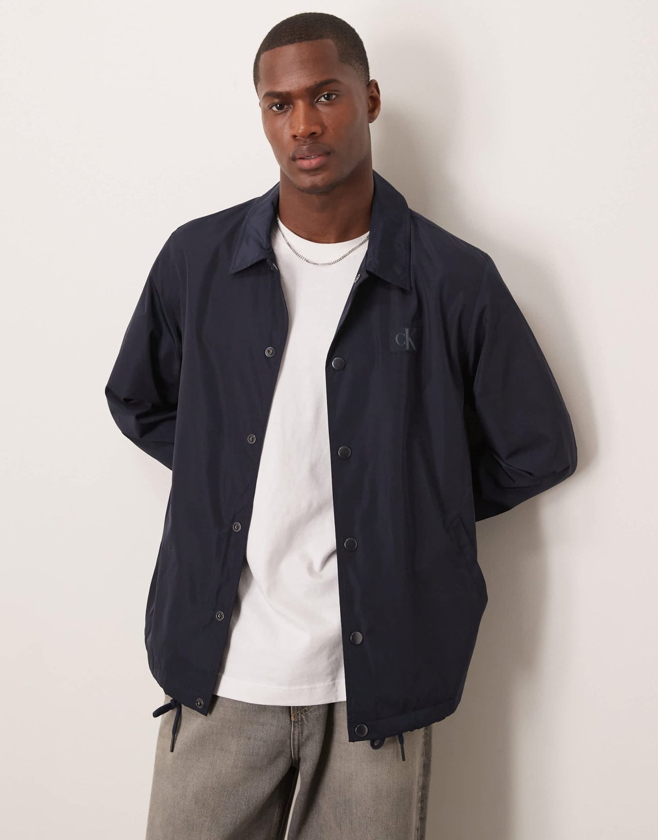 Calvin Klein Jeans nylon coach jacket in navy - ASOS Sample Sale EU Store