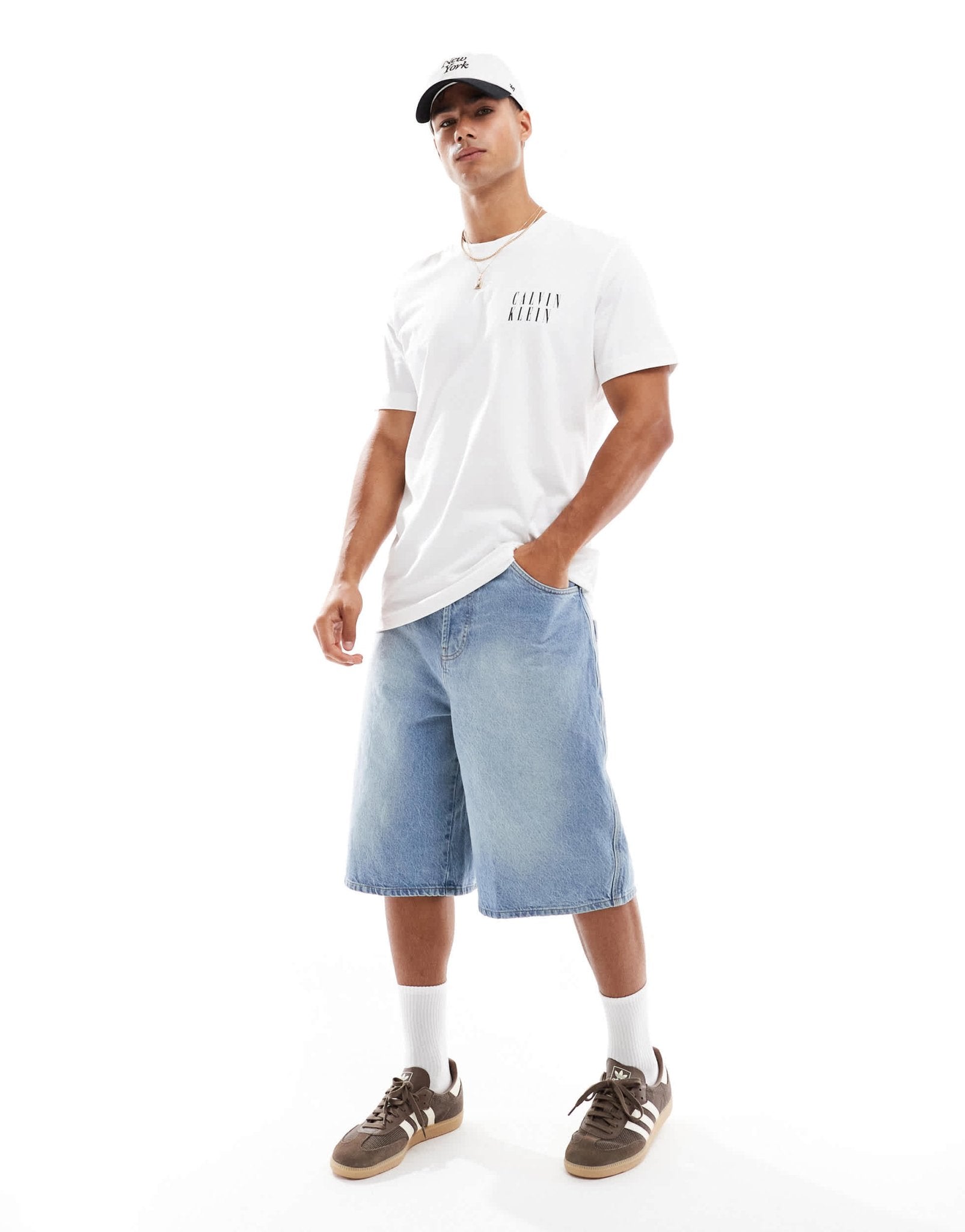 Calvin Klein Jeans ombre box back print t-shirt in white - ASOS Sample Sale EU Store