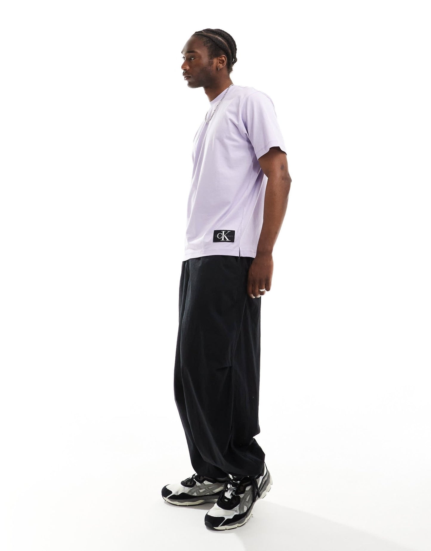 Calvin Klein Jeans oversized badge t-shirt in pastel lilac - ASOS Sample Sale EU Store