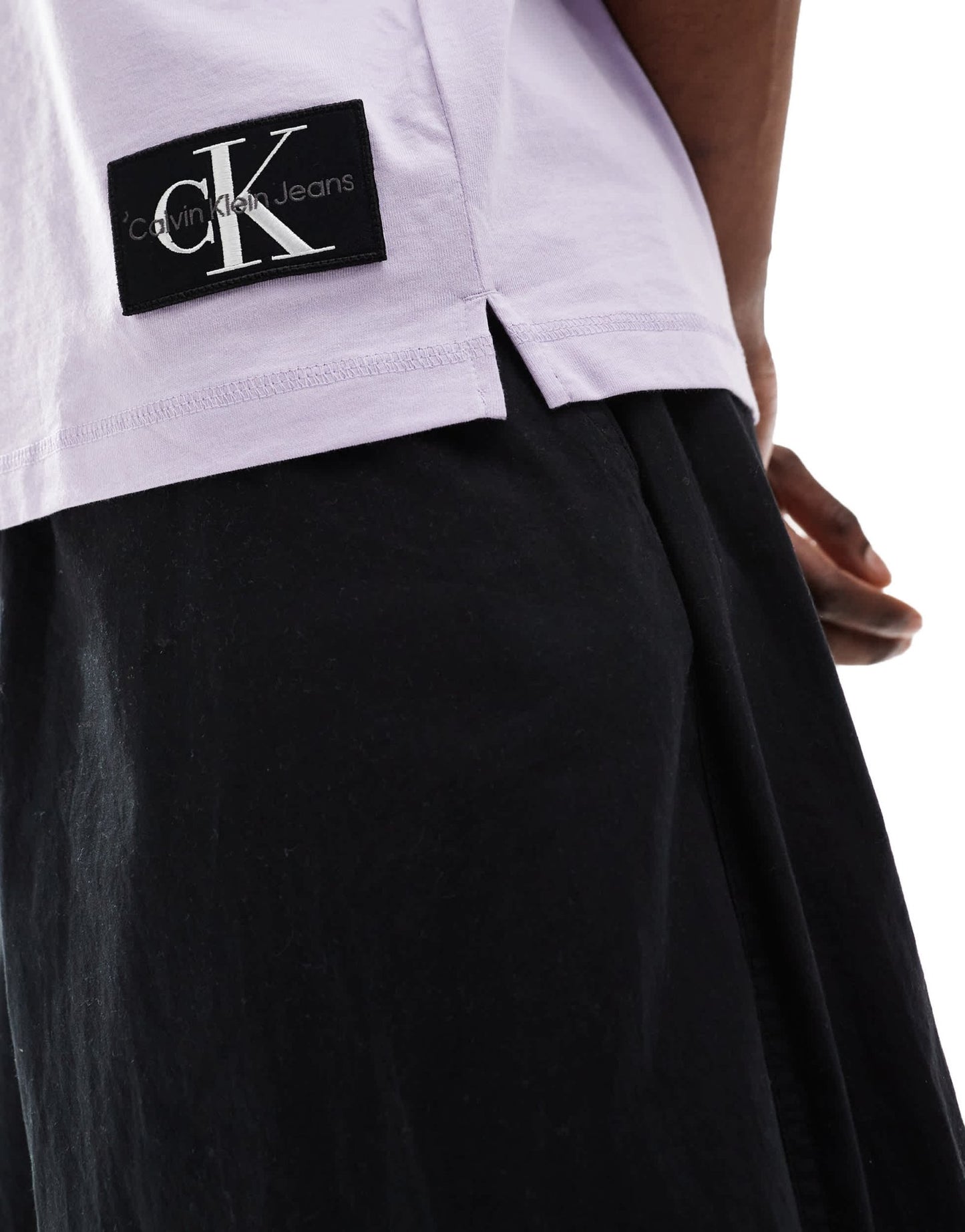 Calvin Klein Jeans oversized badge t-shirt in pastel lilac - ASOS Sample Sale EU Store