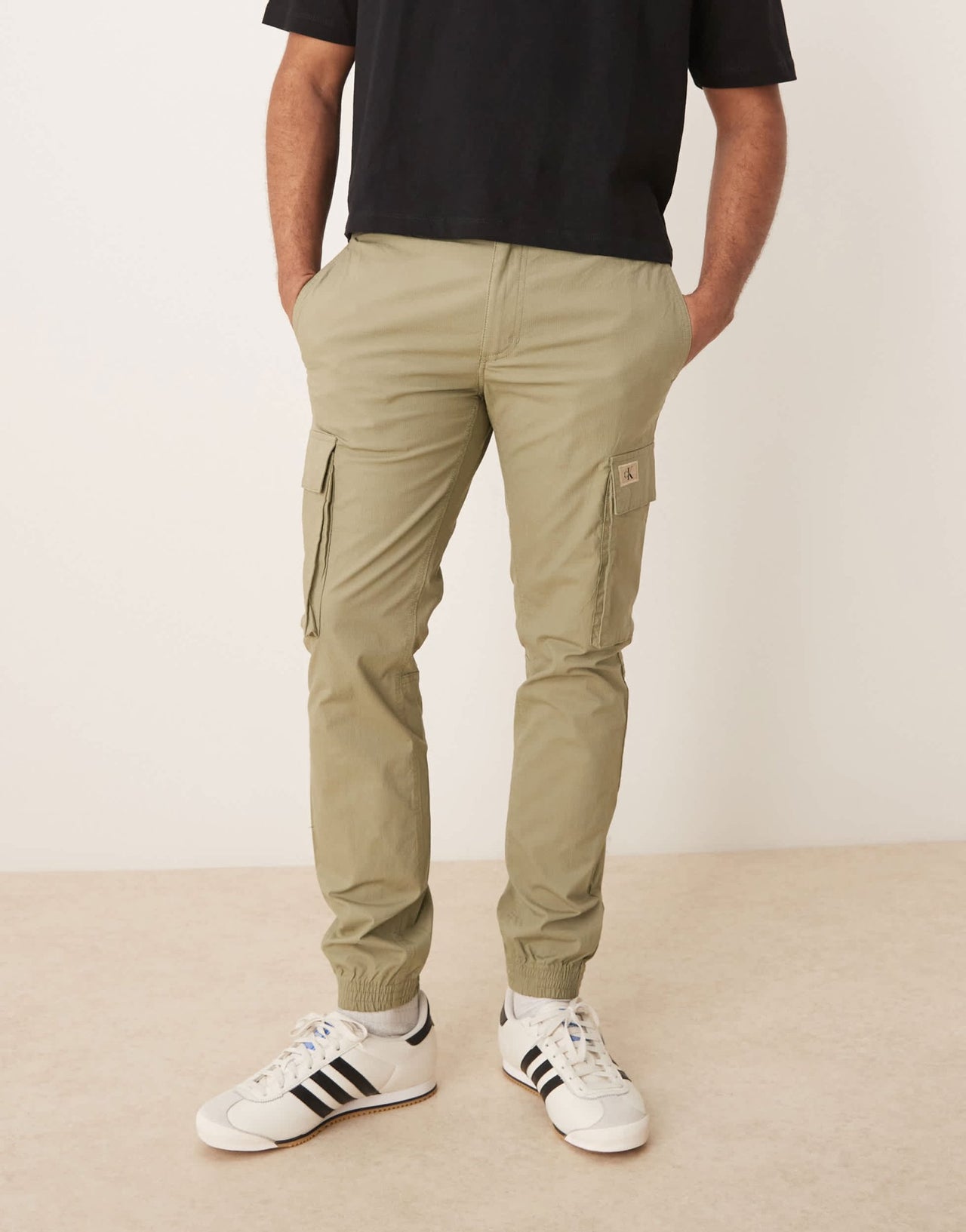 Calvin Klein Jeans skinny washed cargo trousers in beige - ASOS Sample Sale EU Store