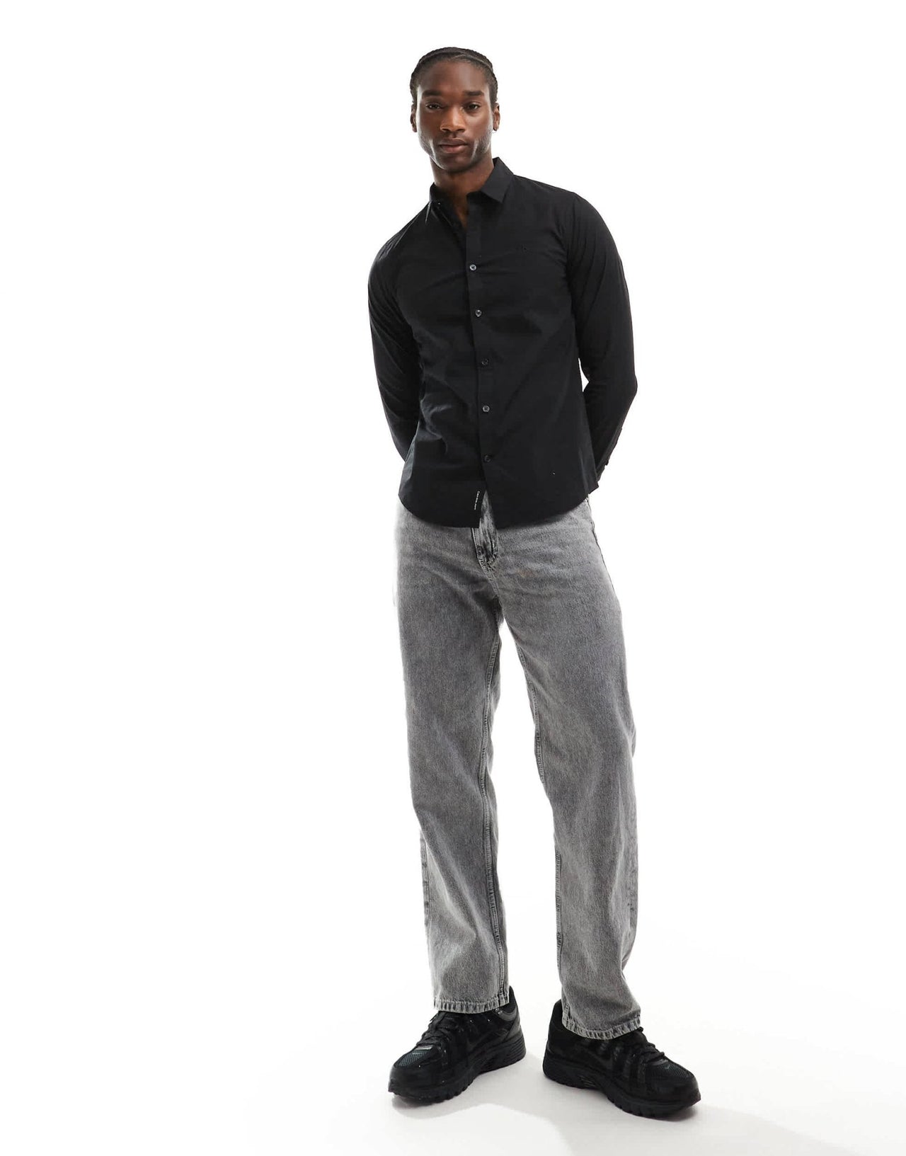 Calvin Klein Jeans slim stretch shirt in black - ASOS Sample Sale EU Store