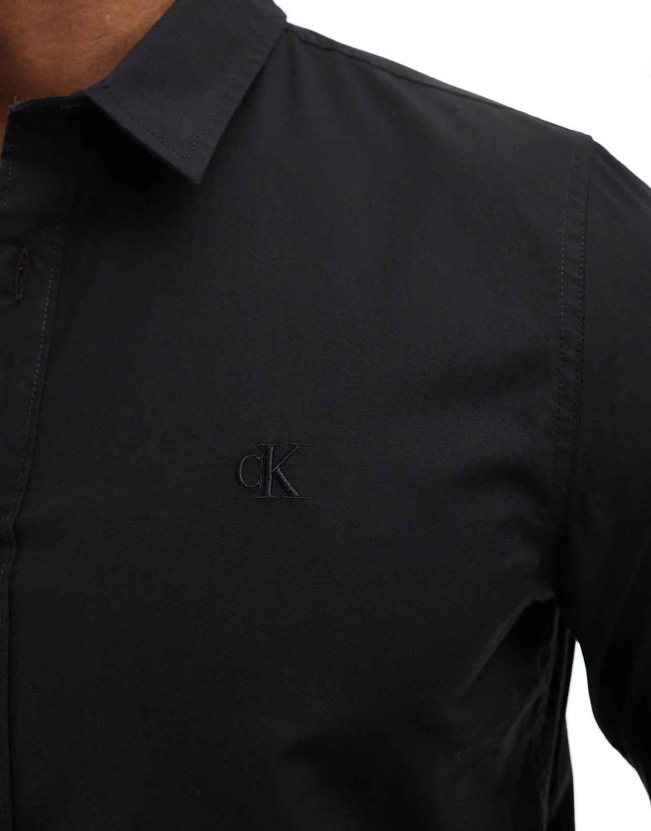 Calvin Klein Jeans slim stretch shirt in black - ASOS Sample Sale EU Store