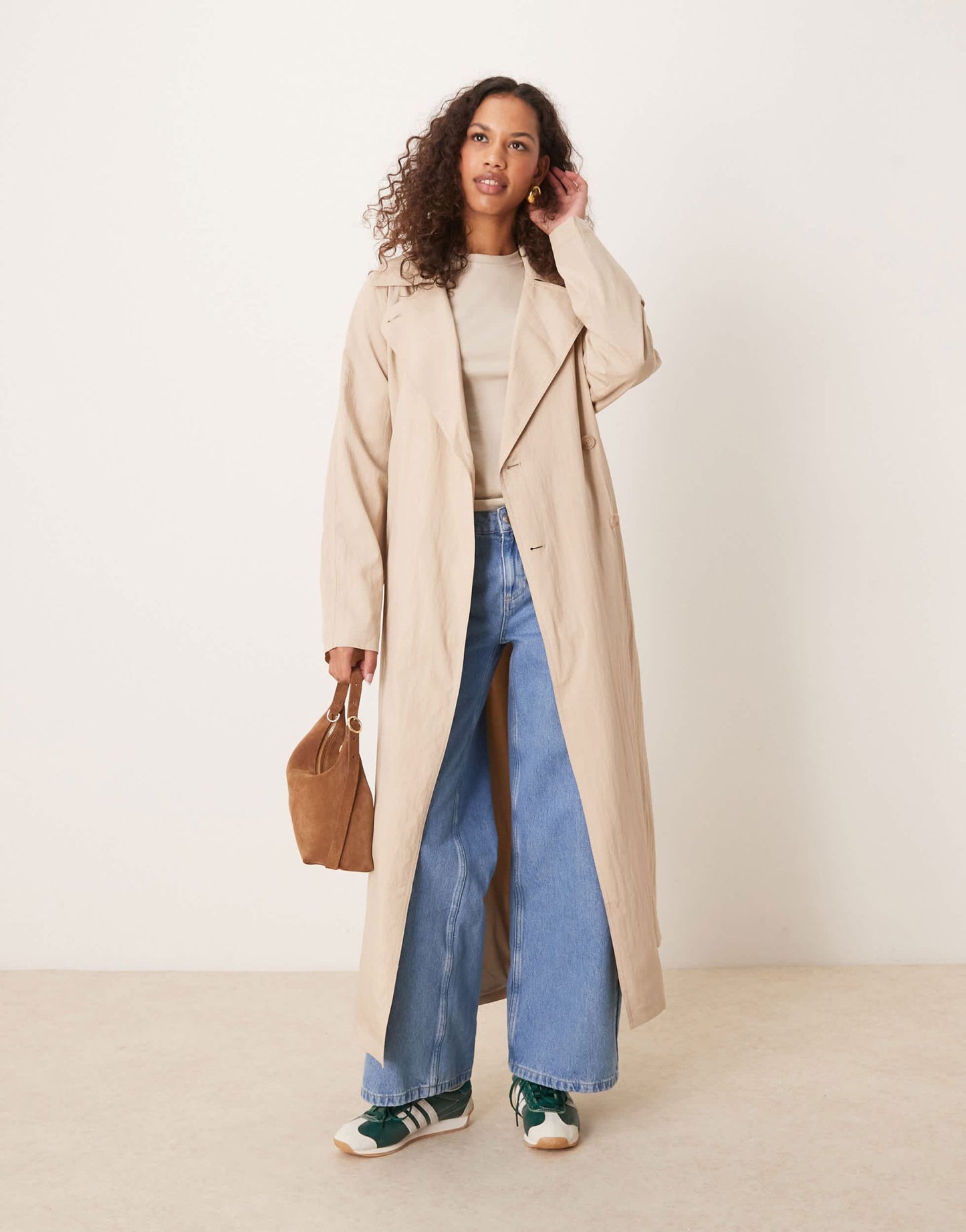 Calvin Klein Jeans tie trench coat in beige - ASOS Sample Sale EU Store