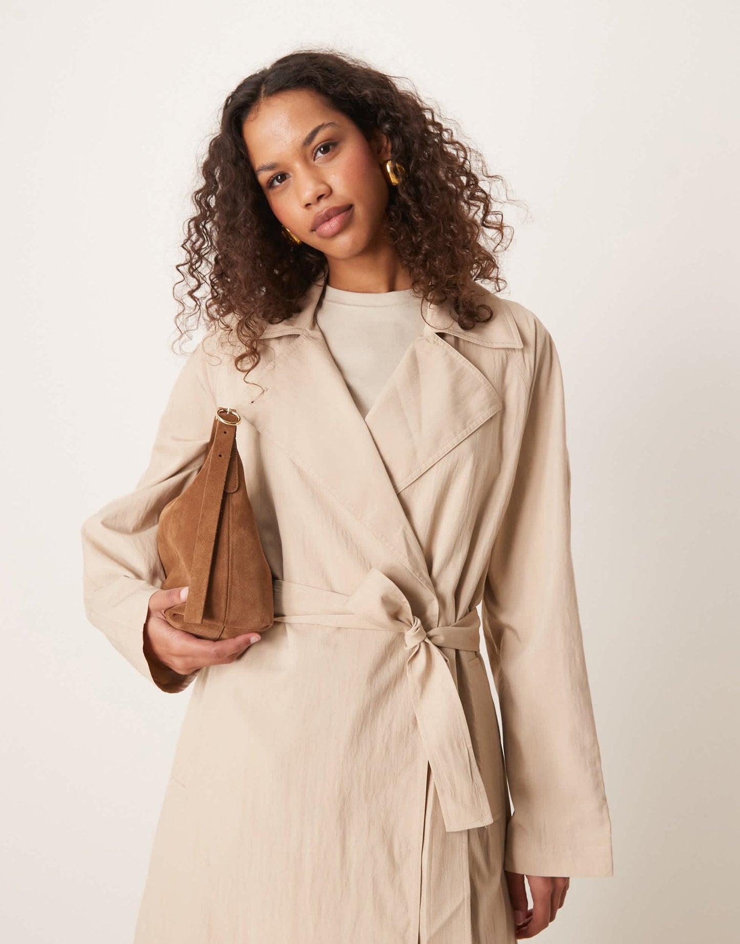 Calvin Klein Jeans tie trench coat in beige - ASOS Sample Sale EU Store