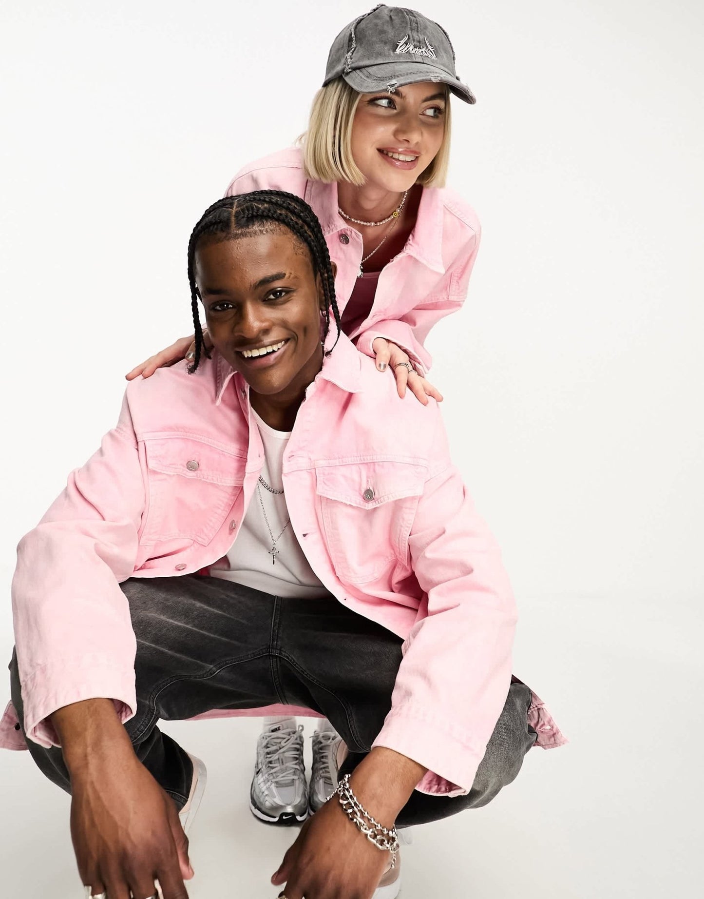 Calvin Klein Jeans Unisex oversized denim jacket in pink - exclusive to ASOS - ASOS Sample Sale EU Store