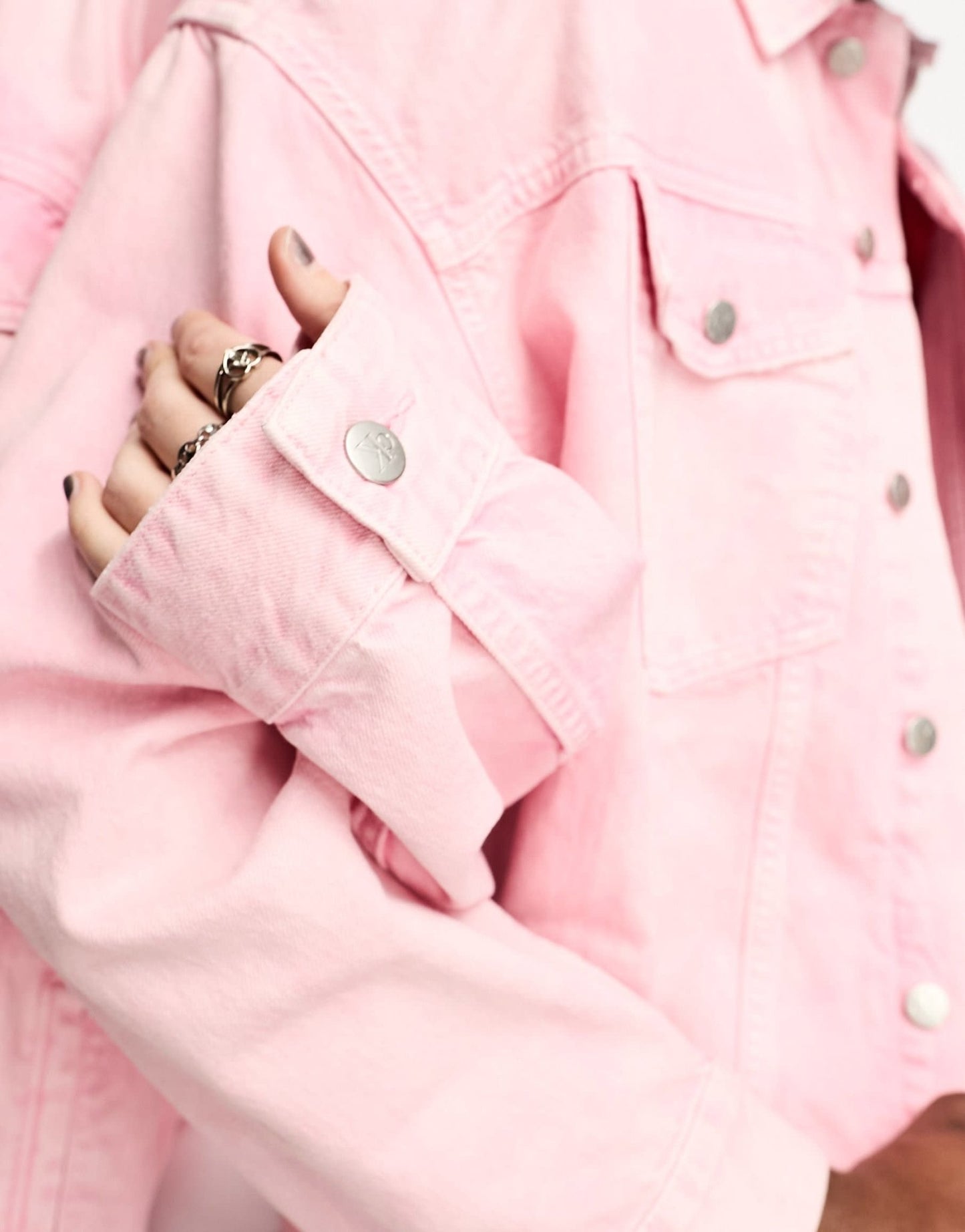 Calvin Klein Jeans Unisex oversized denim jacket in pink - exclusive to ASOS - ASOS Sample Sale EU Store