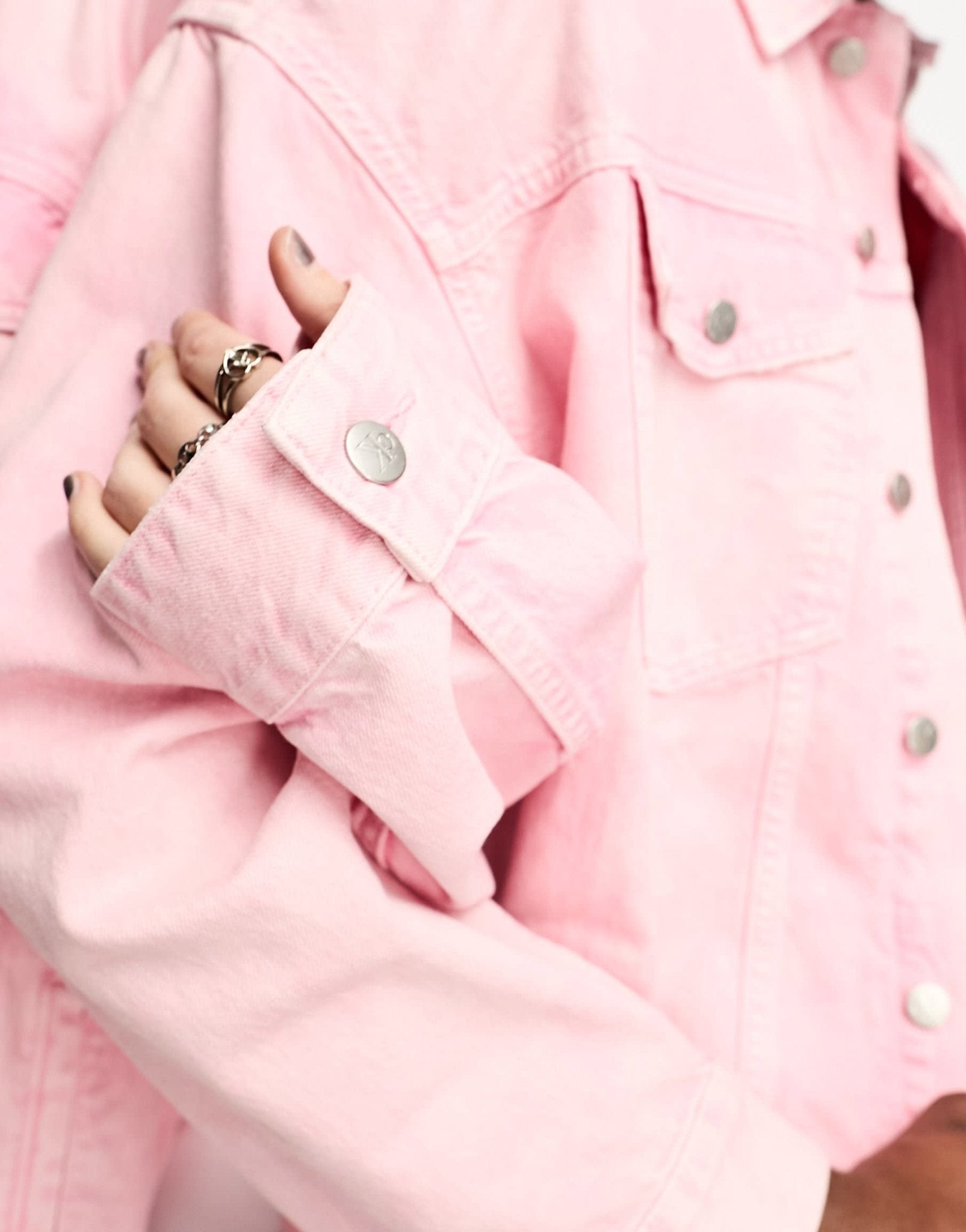 Calvin Klein Jeans Unisex oversized denim jacket in pink - exclusive to ASOS - ASOS Sample Sale EU Store