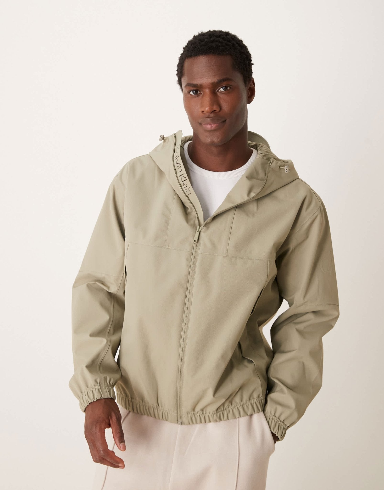 Calvin Klein Jeans zip up technical jacket in beige - ASOS Sample Sale EU Store
