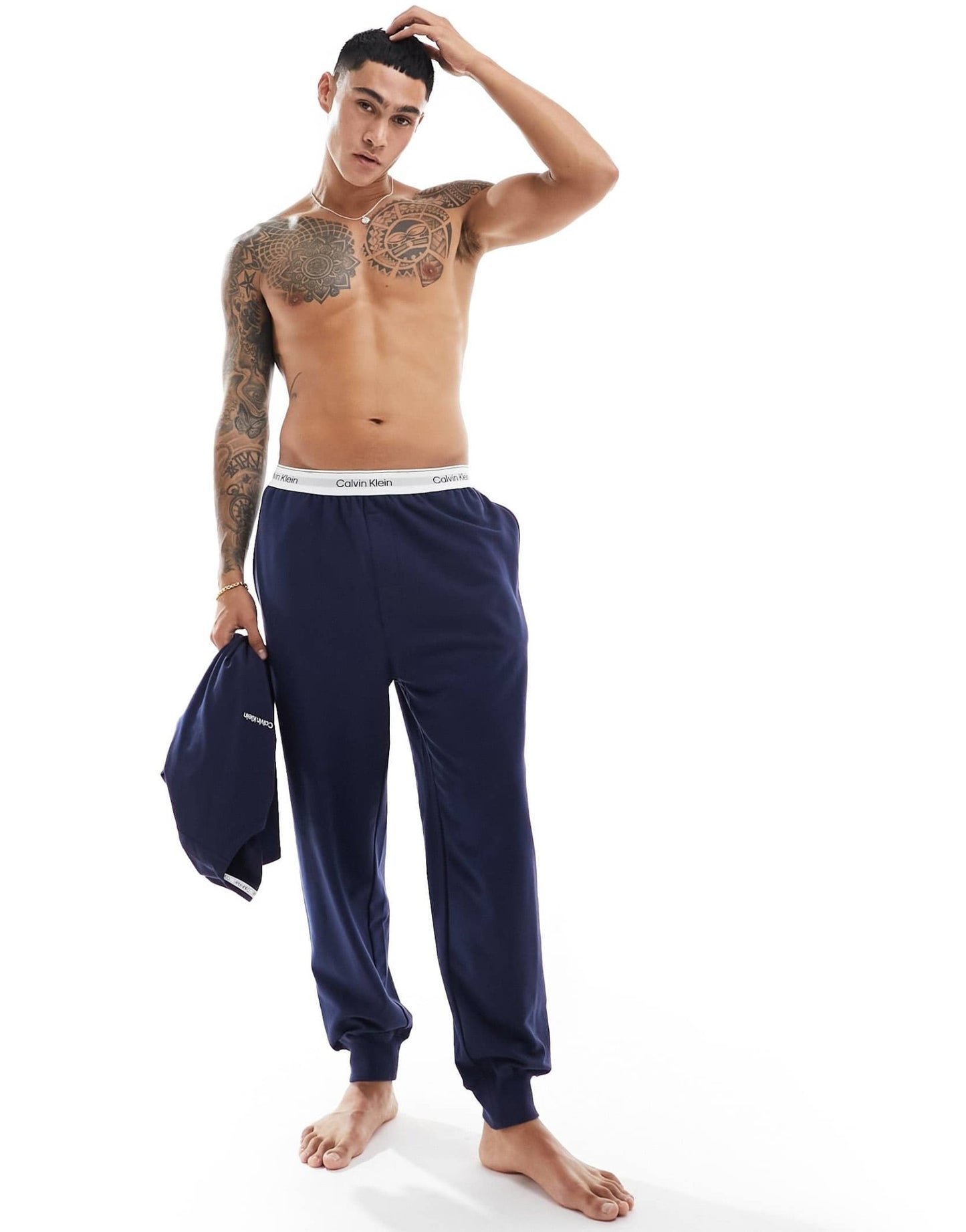 Calvin Klein modern cotton lounge joggers in blue - ASOS Sample Sale EU Store