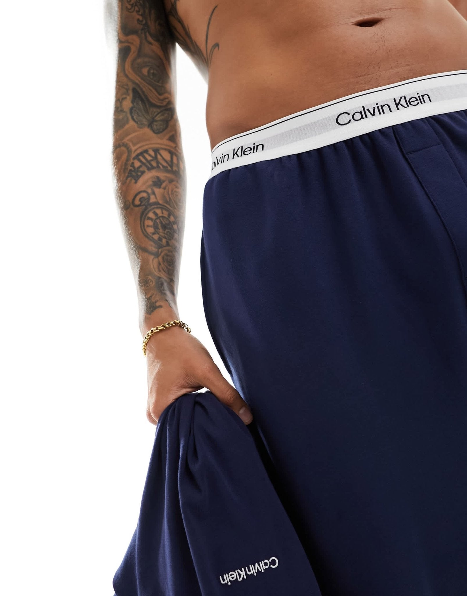 Calvin Klein modern cotton lounge joggers in blue - ASOS Sample Sale EU Store