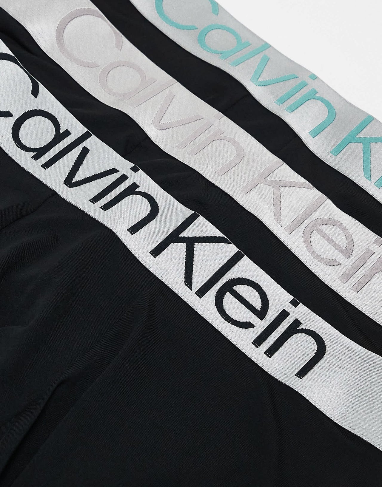 Calvin Klein Steel 3 pack boxer brief with coloured logo waistband in black - ASOS Sample Sale EU Store