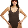Costume a coste con ferretto Candypants in marrone scuro
