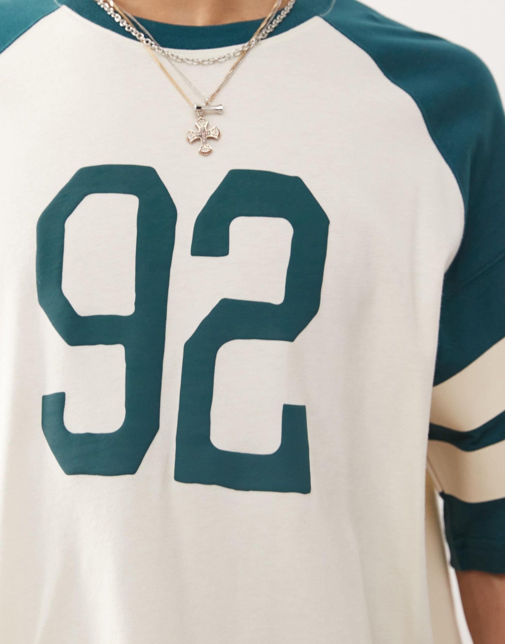 Champion College t-shirt in off white and green - ASOS Sample Sale EU Store