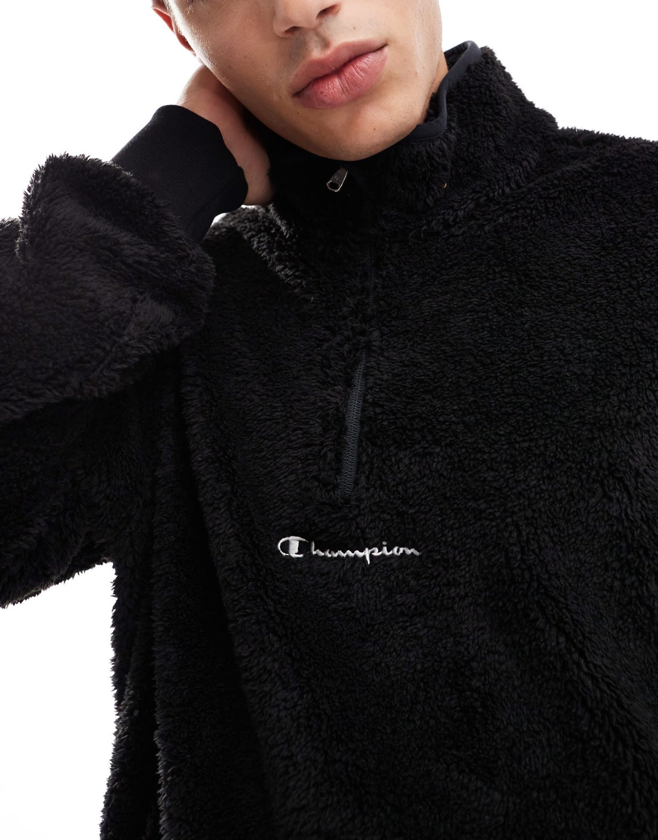 Champion unisex Legacy half zip sweat in black - ASOS Sample Sale EU Store