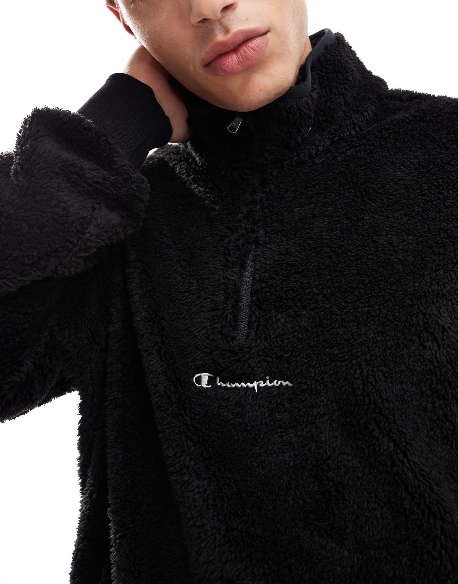 Champion unisex Legacy half zip sweat in black - ASOS Sample Sale EU Store