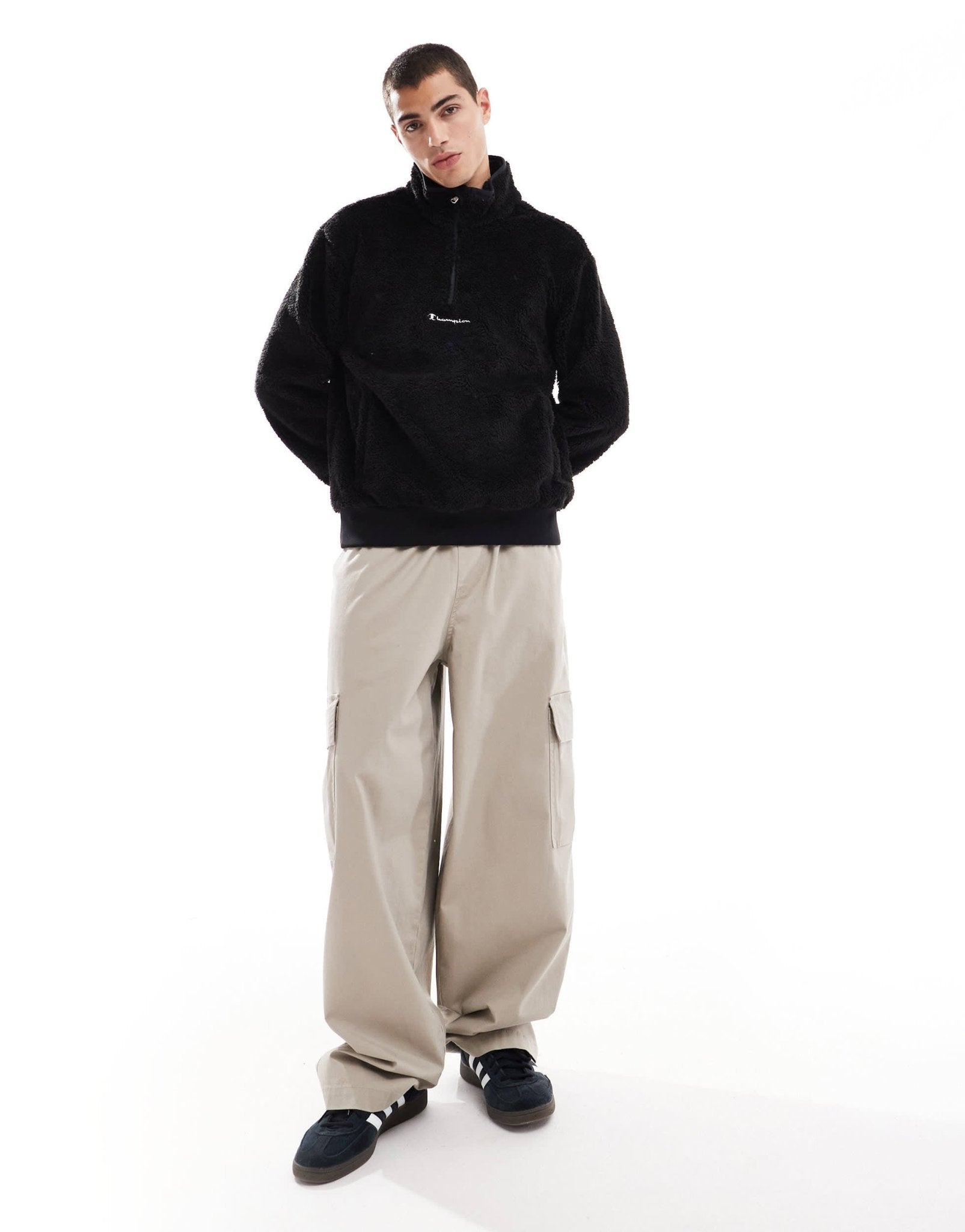Champion unisex Legacy half zip sweat in black - ASOS Sample Sale EU Store