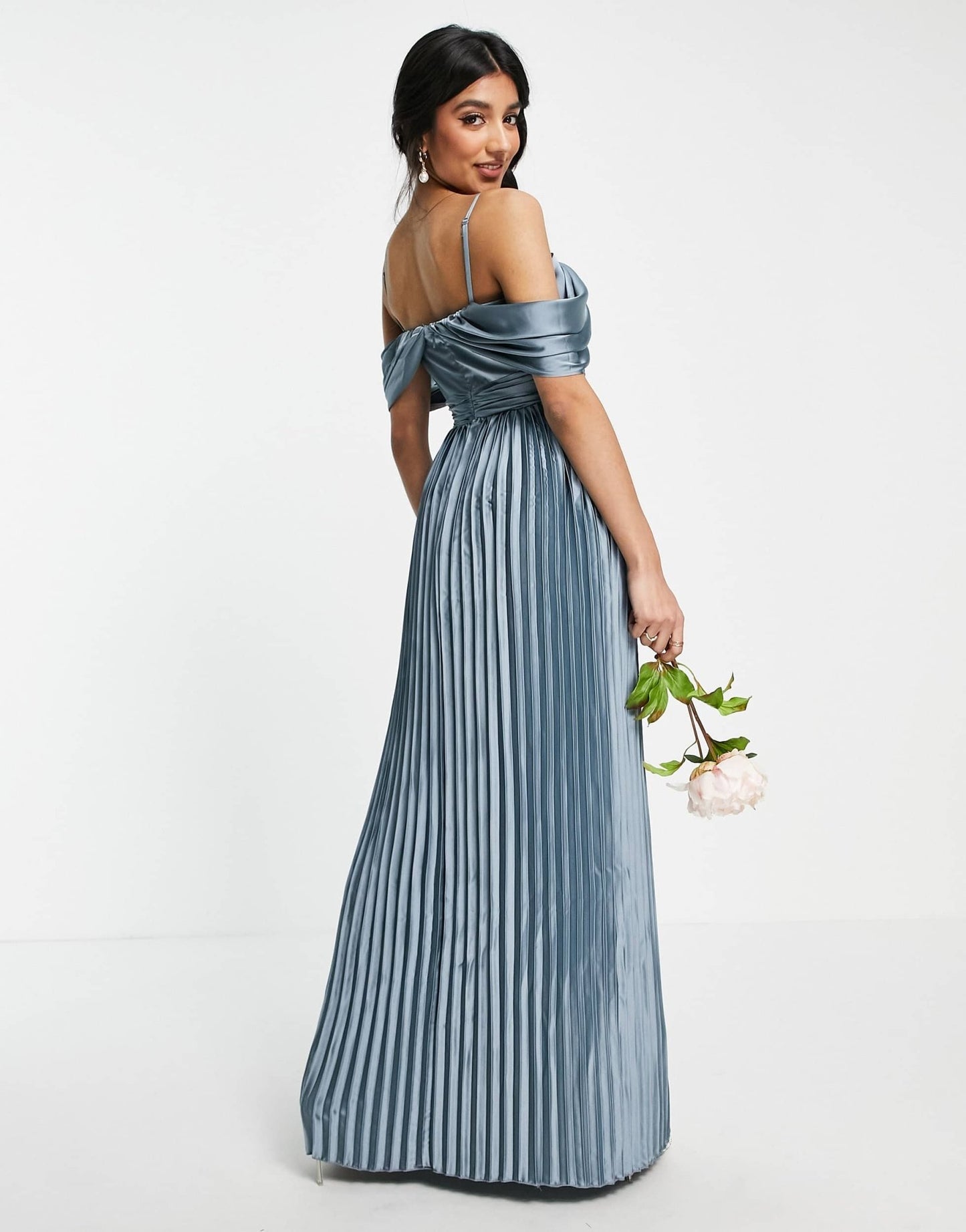 Chi Chi London Lauren satin dress in blue - ASOS Sample Sale EU Store